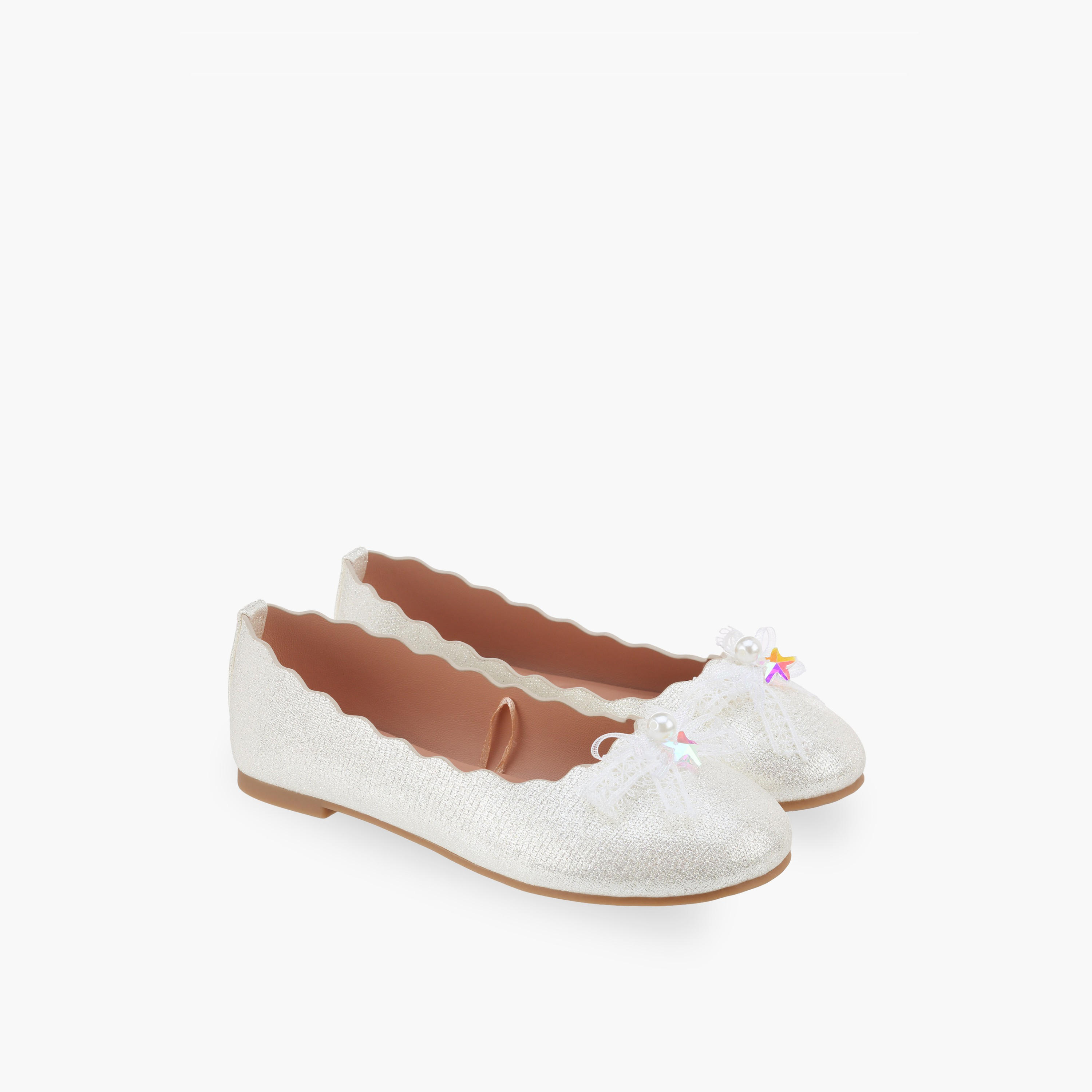 Little Missy Girls Textured Ballerina Shoes-girls-shoes-ballerinas-image-1