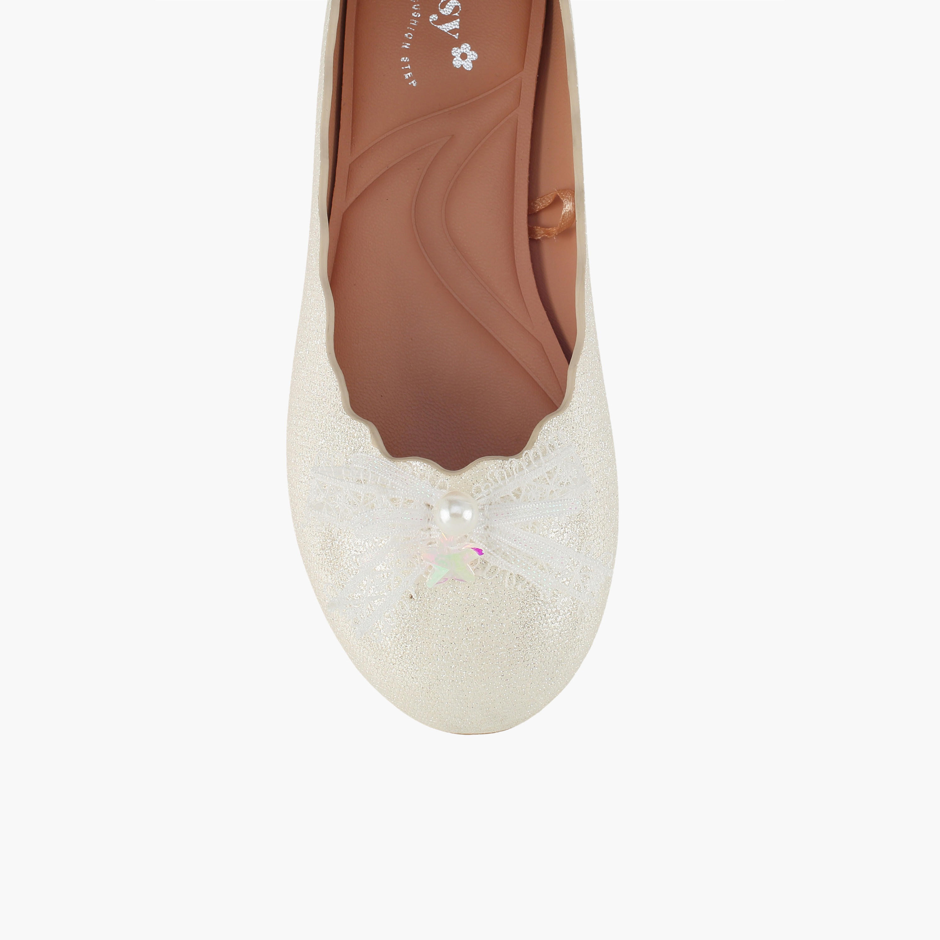 Little Missy Girls Textured Ballerina Shoes-girls-shoes-ballerinas-image-4