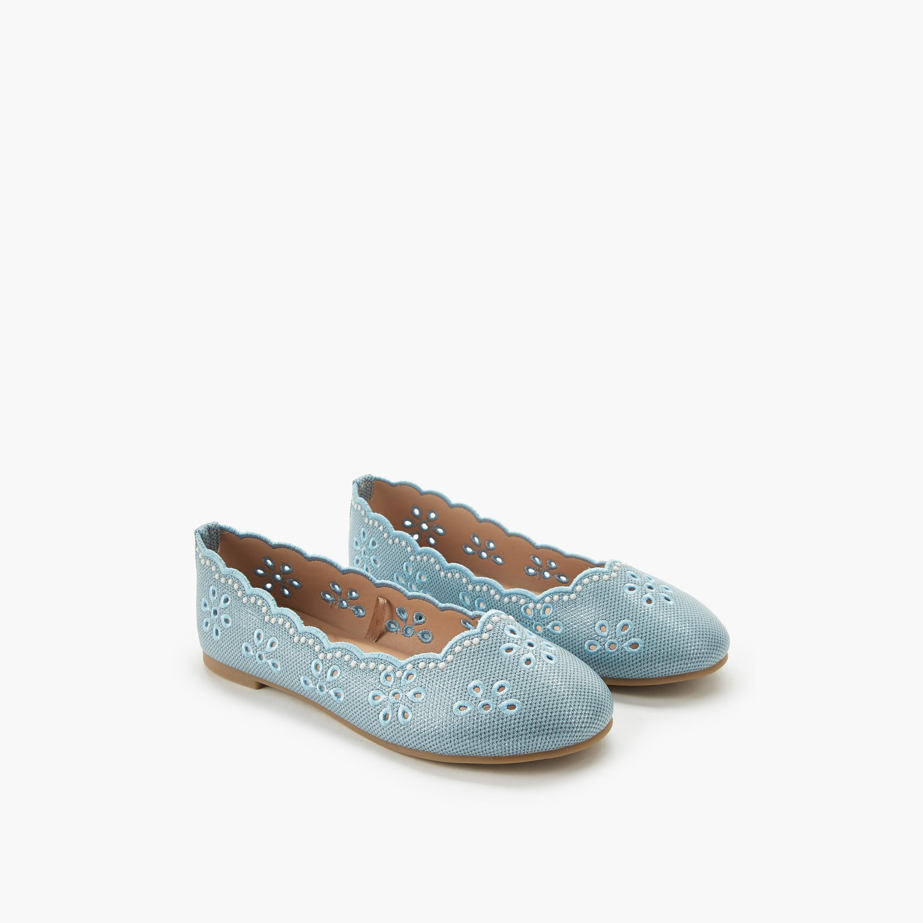 Little Missy Girls Laser Cut Ballerina Shoes-girls-shoes-ballerinas-image-1