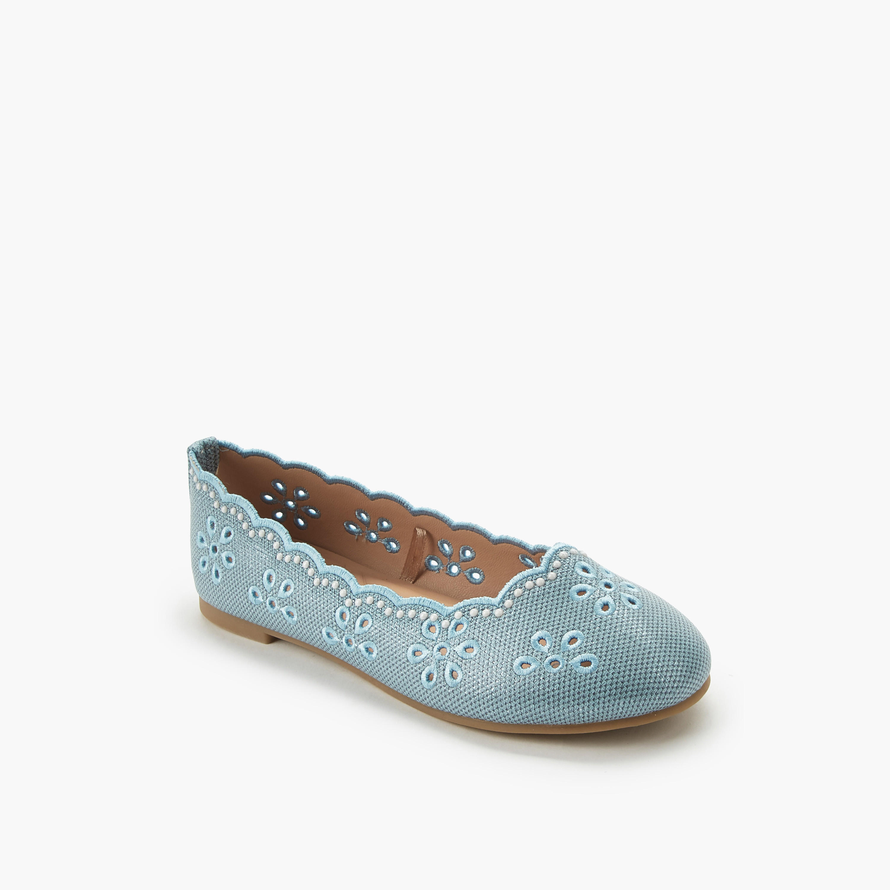 Little Missy Girls Laser Cut Ballerina Shoes-girls-shoes-ballerinas-image-2