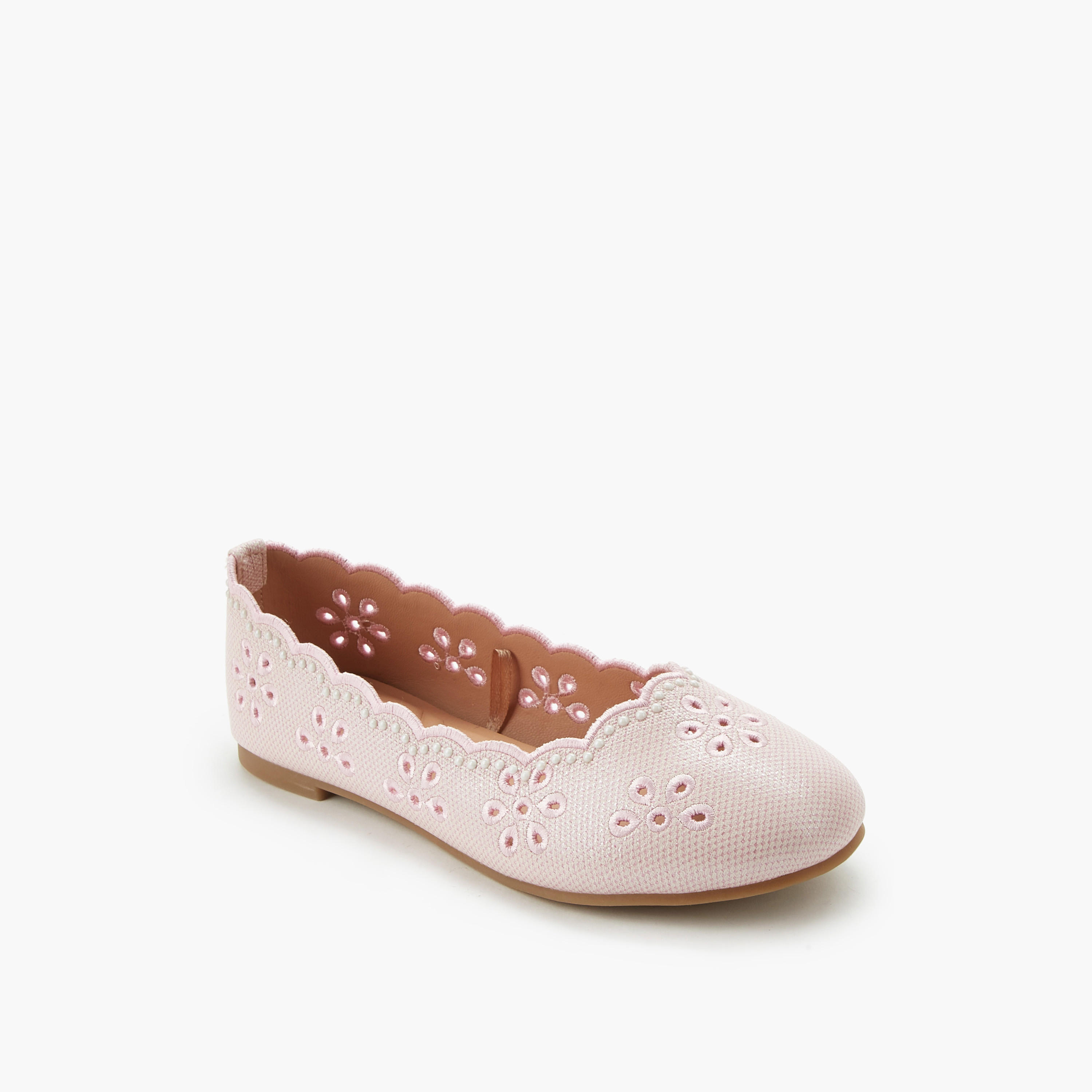 Little Missy Girls Laser Cut Ballerina Shoes-girls-shoes-ballerinas-image-2