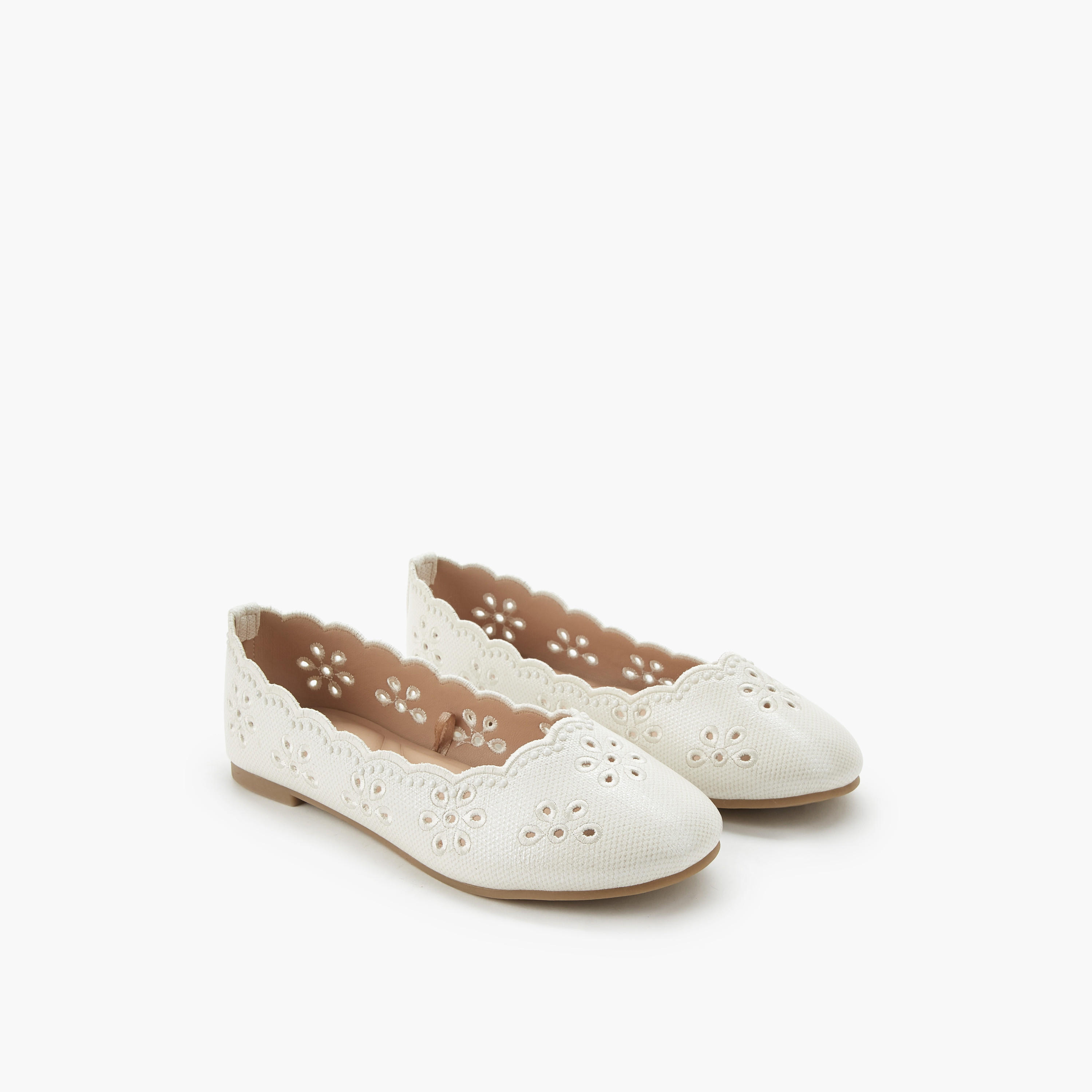 Little Missy Girls Laser Cut Ballerina Shoes-girls-shoes-ballerinas-image-1
