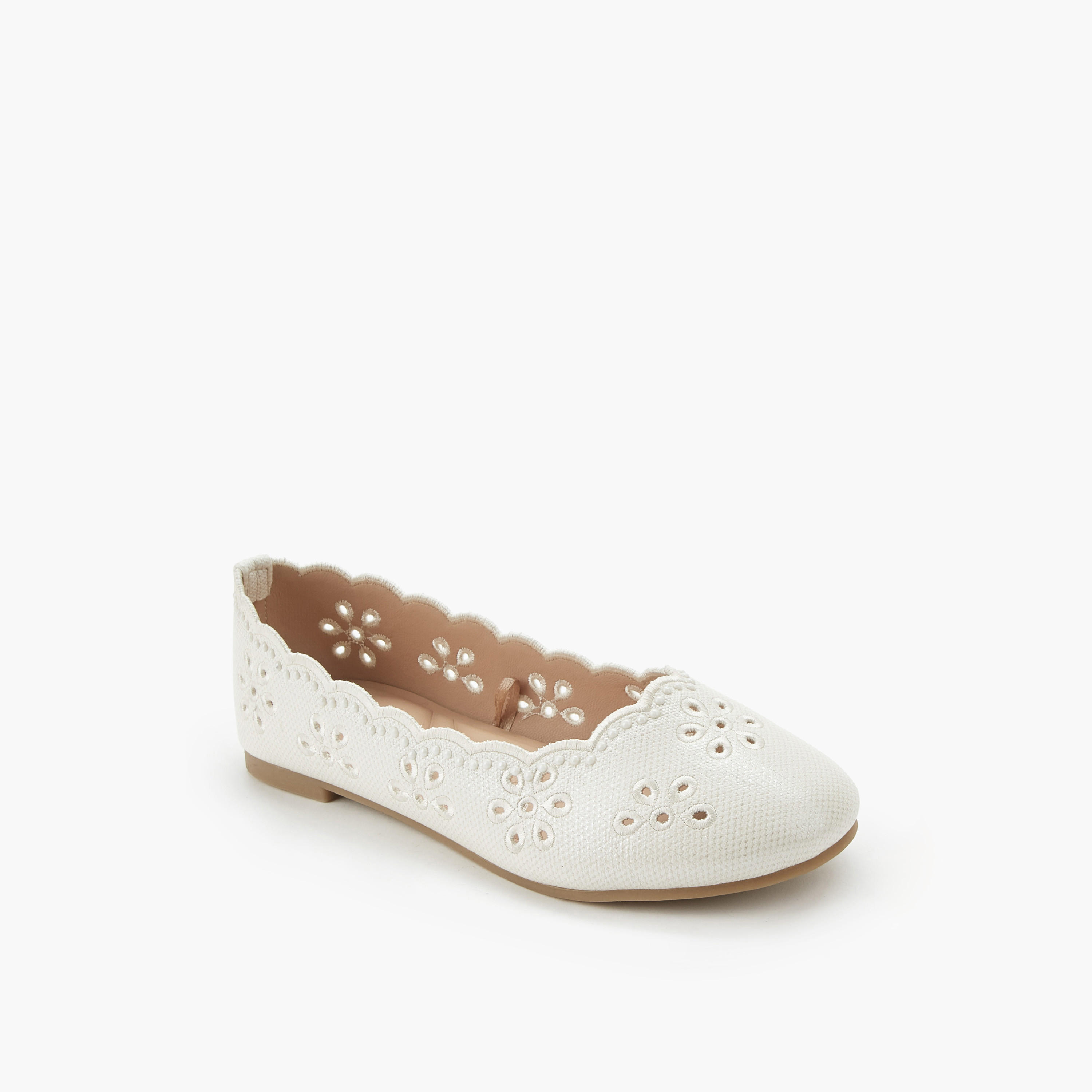 Little Missy Girls Laser Cut Ballerina Shoes-girls-shoes-ballerinas-image-2