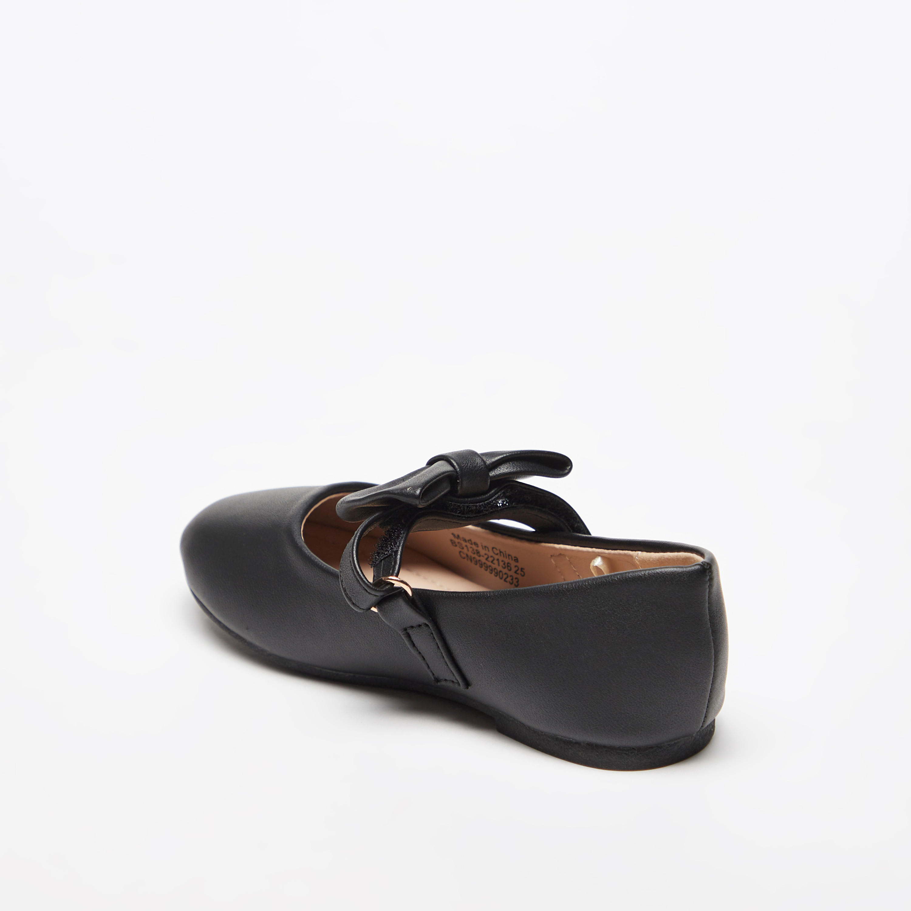 Flora Bella Bow Accented Mary Jane Shoes with Hook and Loop Closure-girls-shoes-maryjanes-image-2