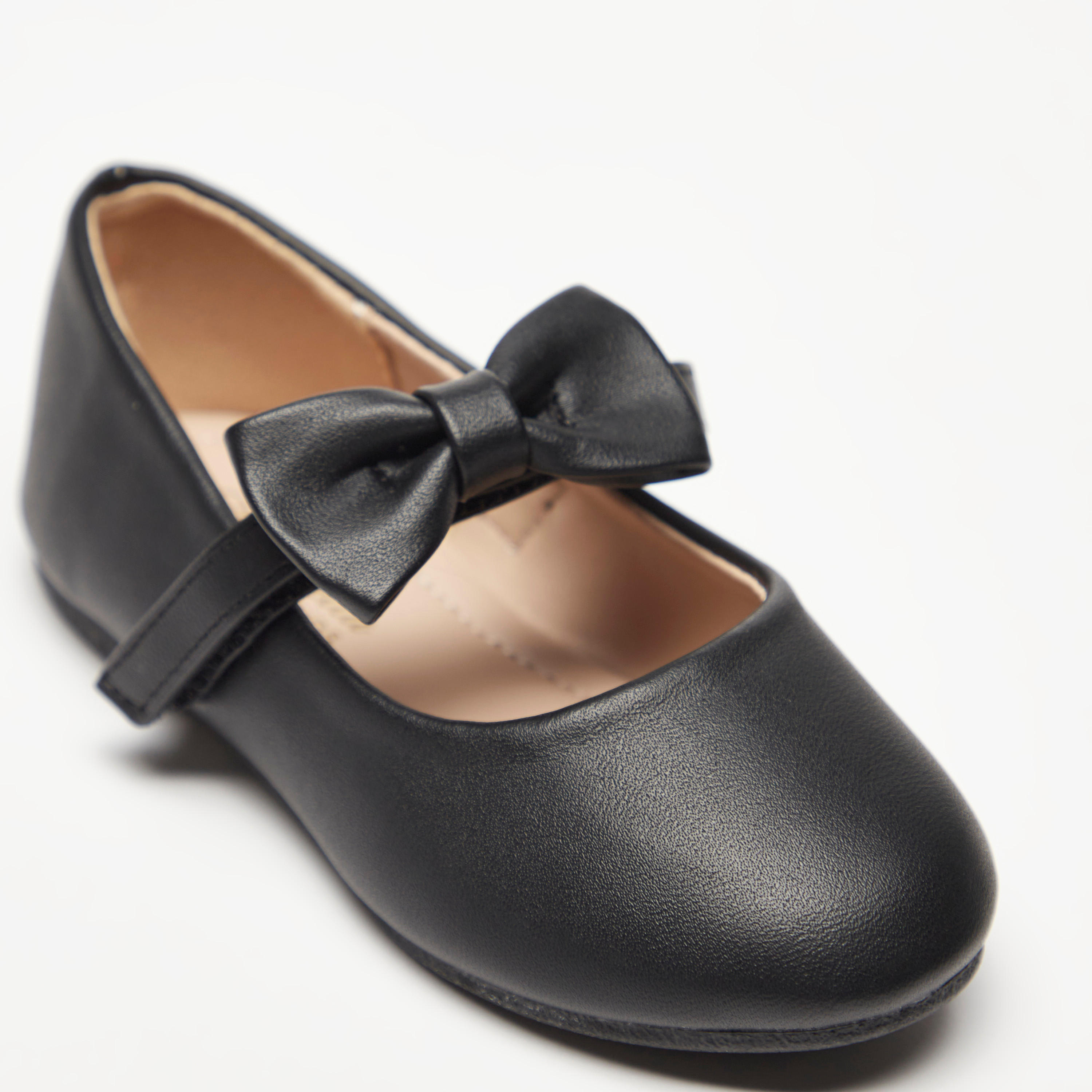 Flora Bella Bow Accented Mary Jane Shoes with Hook and Loop Closure-girls-shoes-maryjanes-image-4