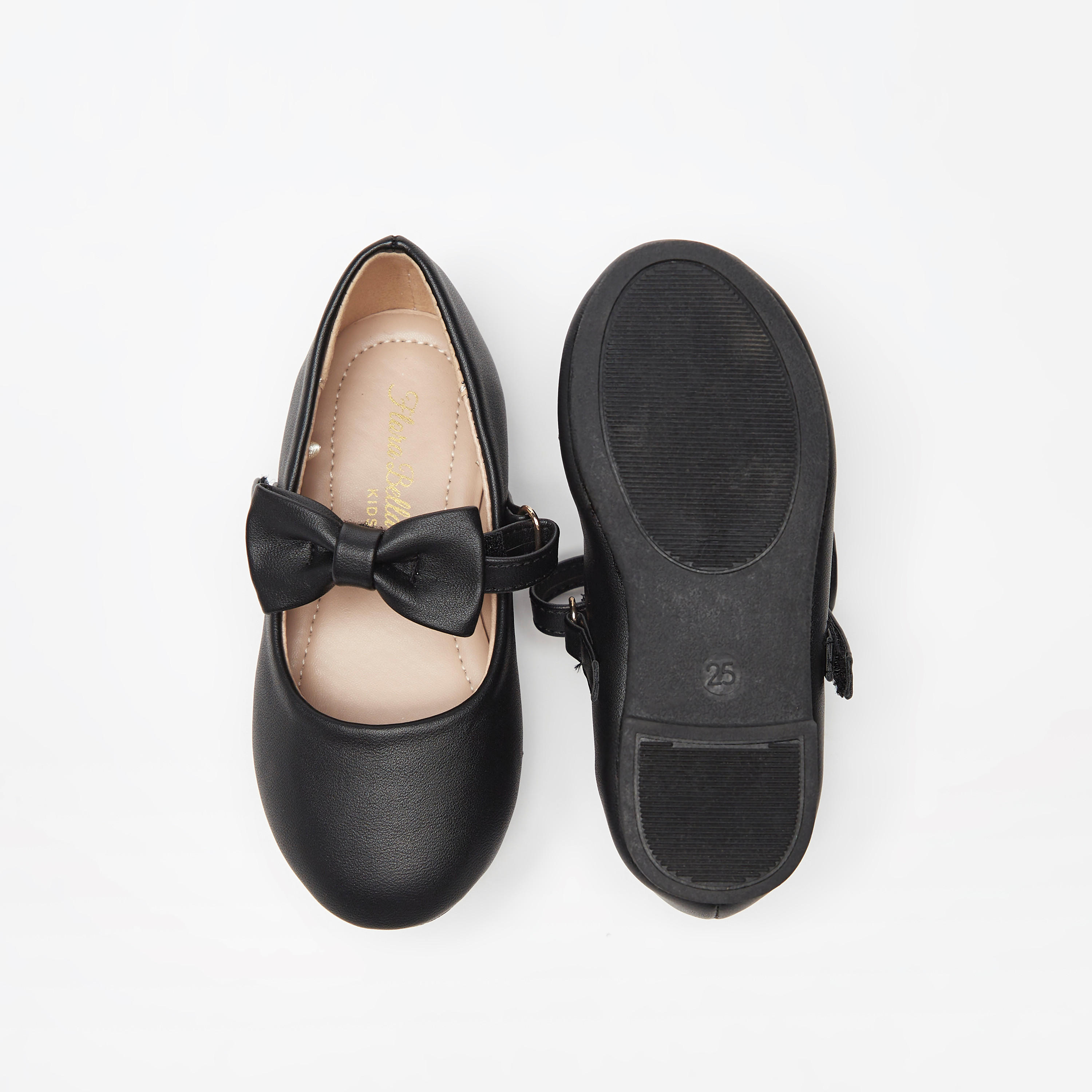 Flora Bella Bow Accented Mary Jane Shoes with Hook and Loop Closure-girls-shoes-maryjanes-image-5