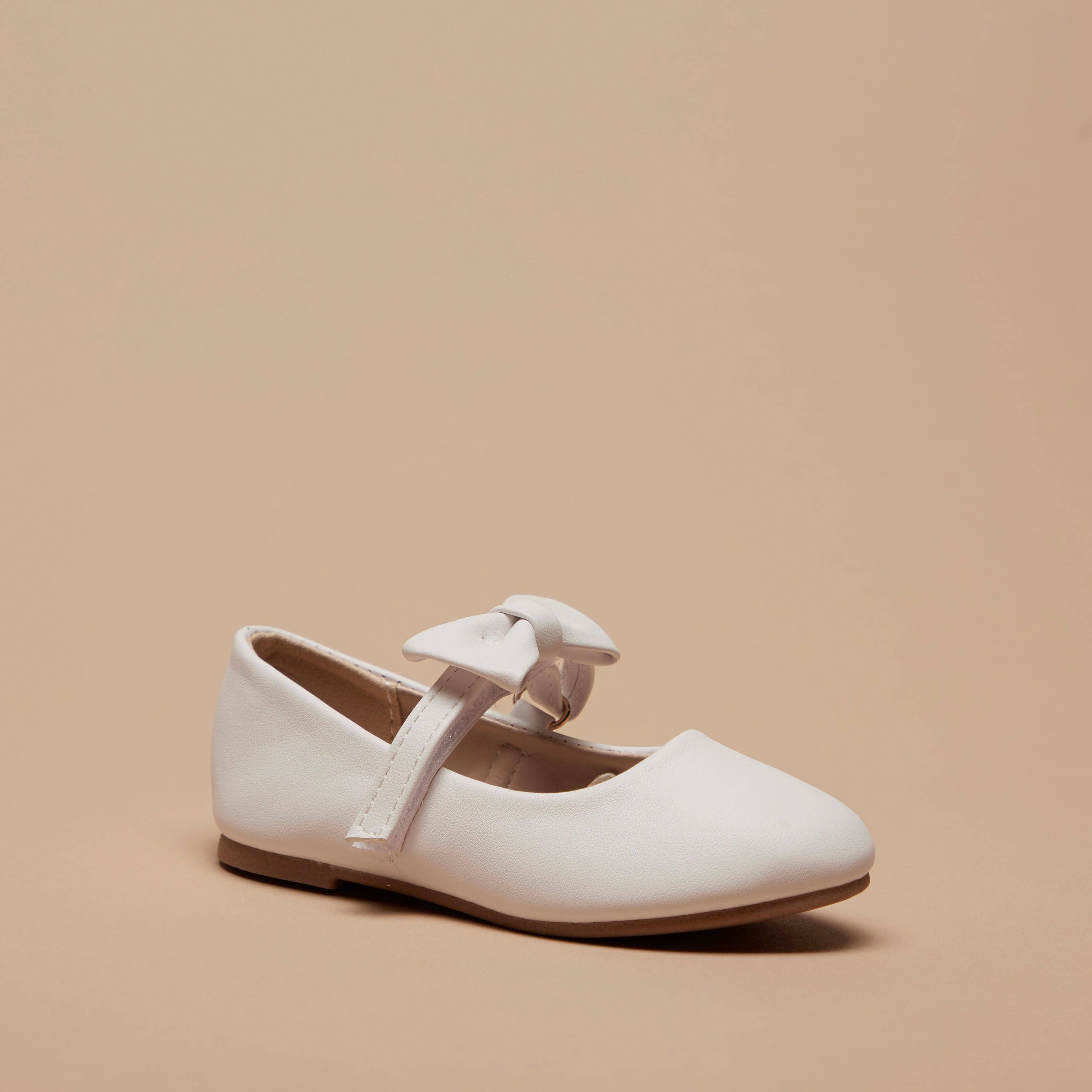 Flora Bella Bow Accented Mary Jane Shoes with Hook and Loop Closure-girls-shoes-maryjanes-image-1