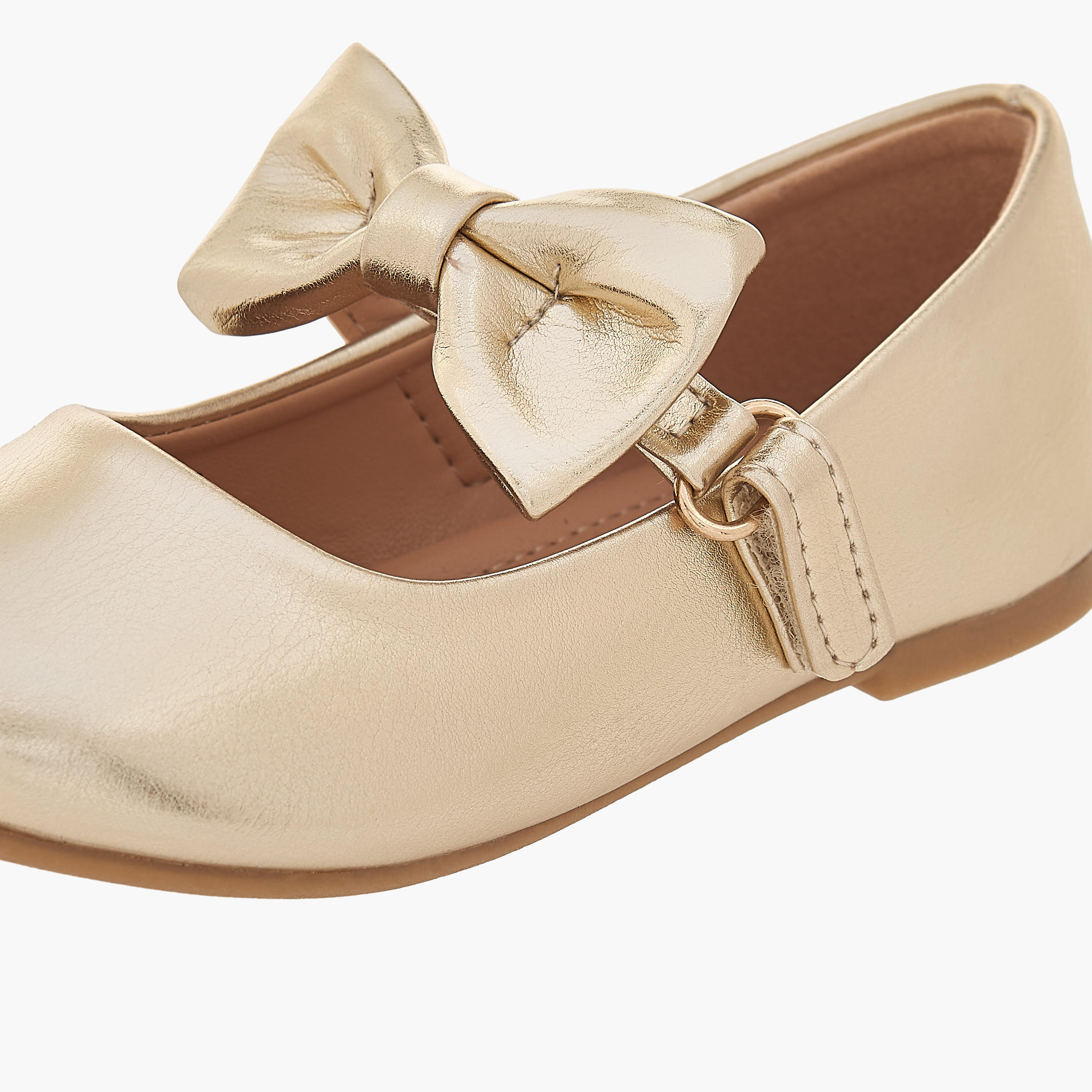 Flora Bella Bow Accented Mary Jane Shoes with Hook and Loop Closure-girls-shoes-maryjanes-image-6