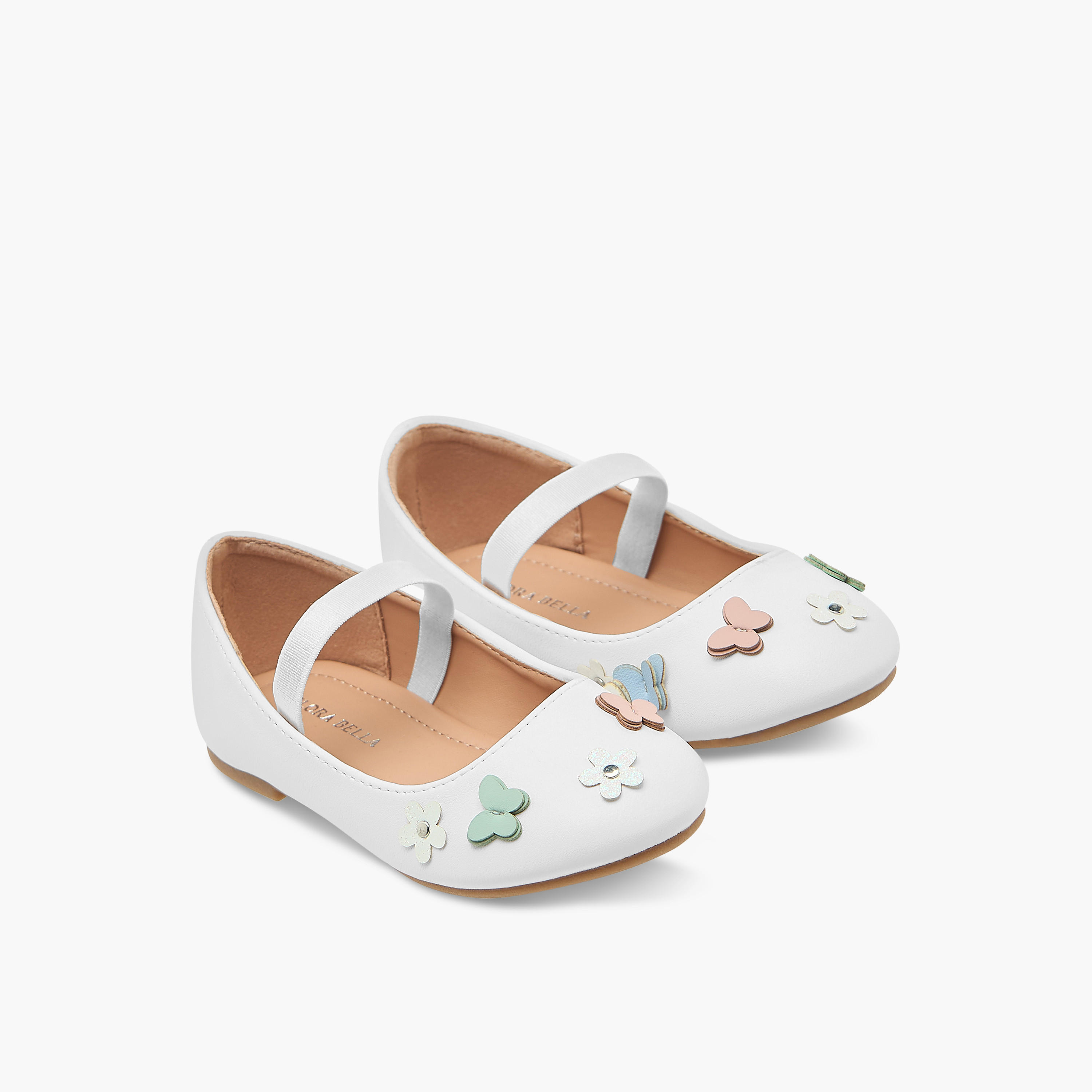 Flora Bella Ballerina Shoes with Elastic and Butterfly Details-girls-shoes-ballerinas-image-1