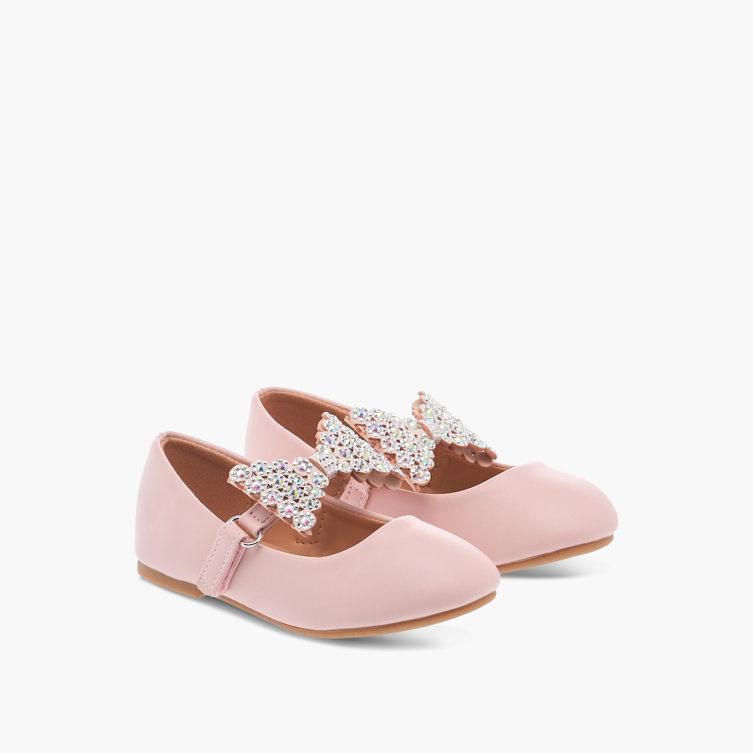 Flora Bella Embellished Bow Applique Ballerina Shoes-girls-shoes-maryjanes-image-1