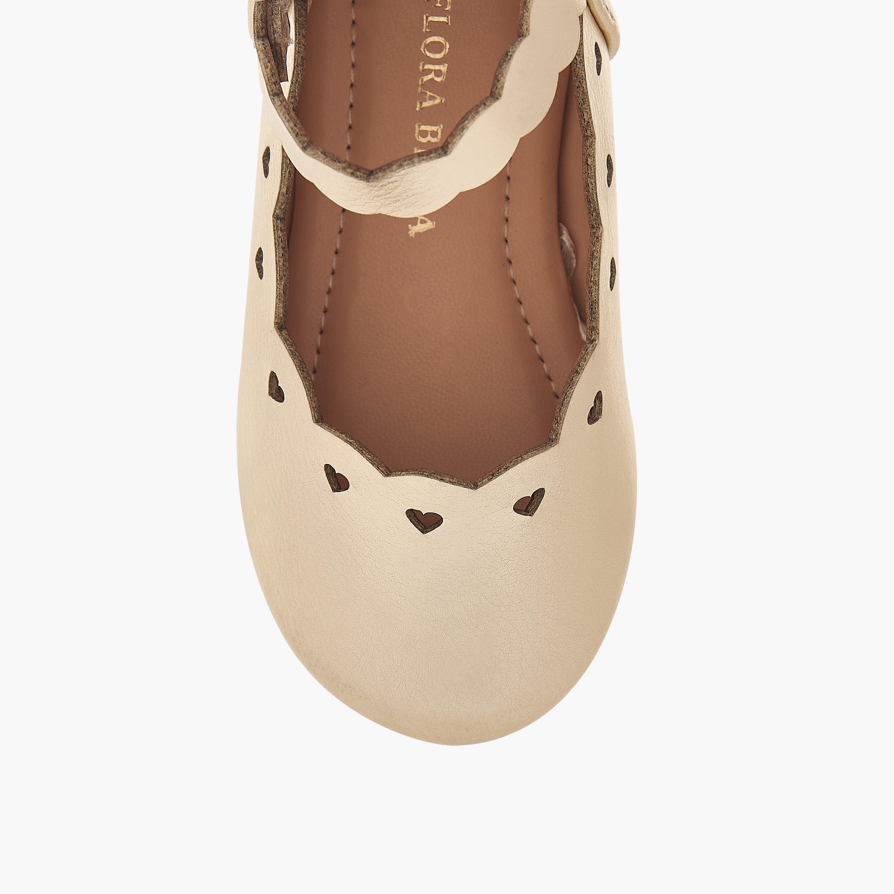Flora Bella Textured Ballerina Shoes with Hook and Loop Closure-girls-shoes-ballerinas-image-4