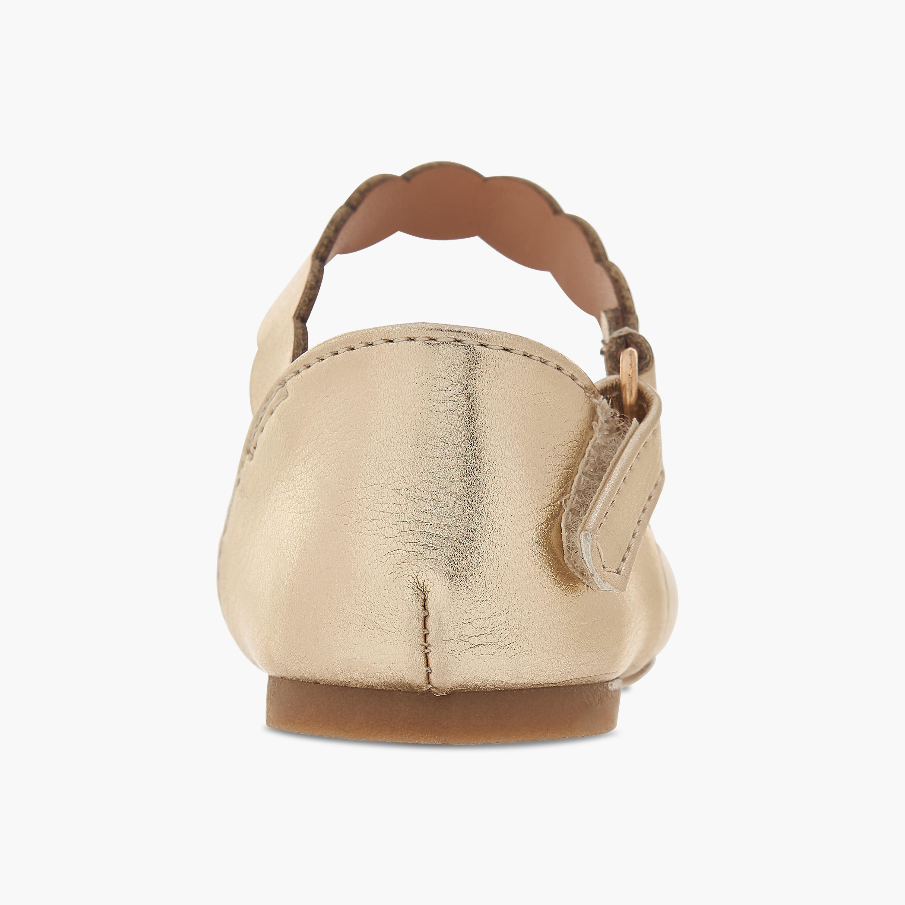 Flora Bella Textured Ballerina Shoes with Hook and Loop Closure-girls-shoes-ballerinas-image-5
