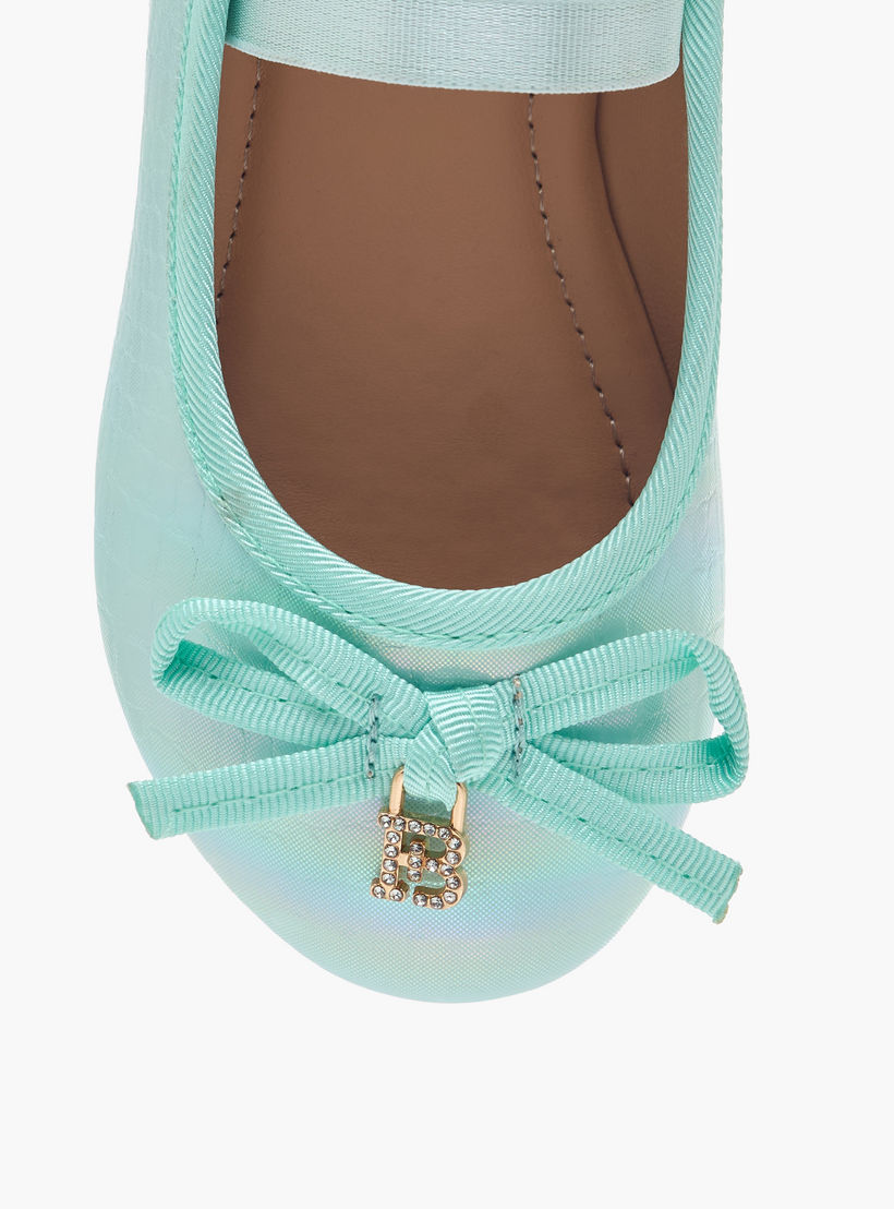 Flora Bella Bow Embellished Ballerina Shoes with Elastic Strap Detail-girls-shoes-ballerinas-image-4