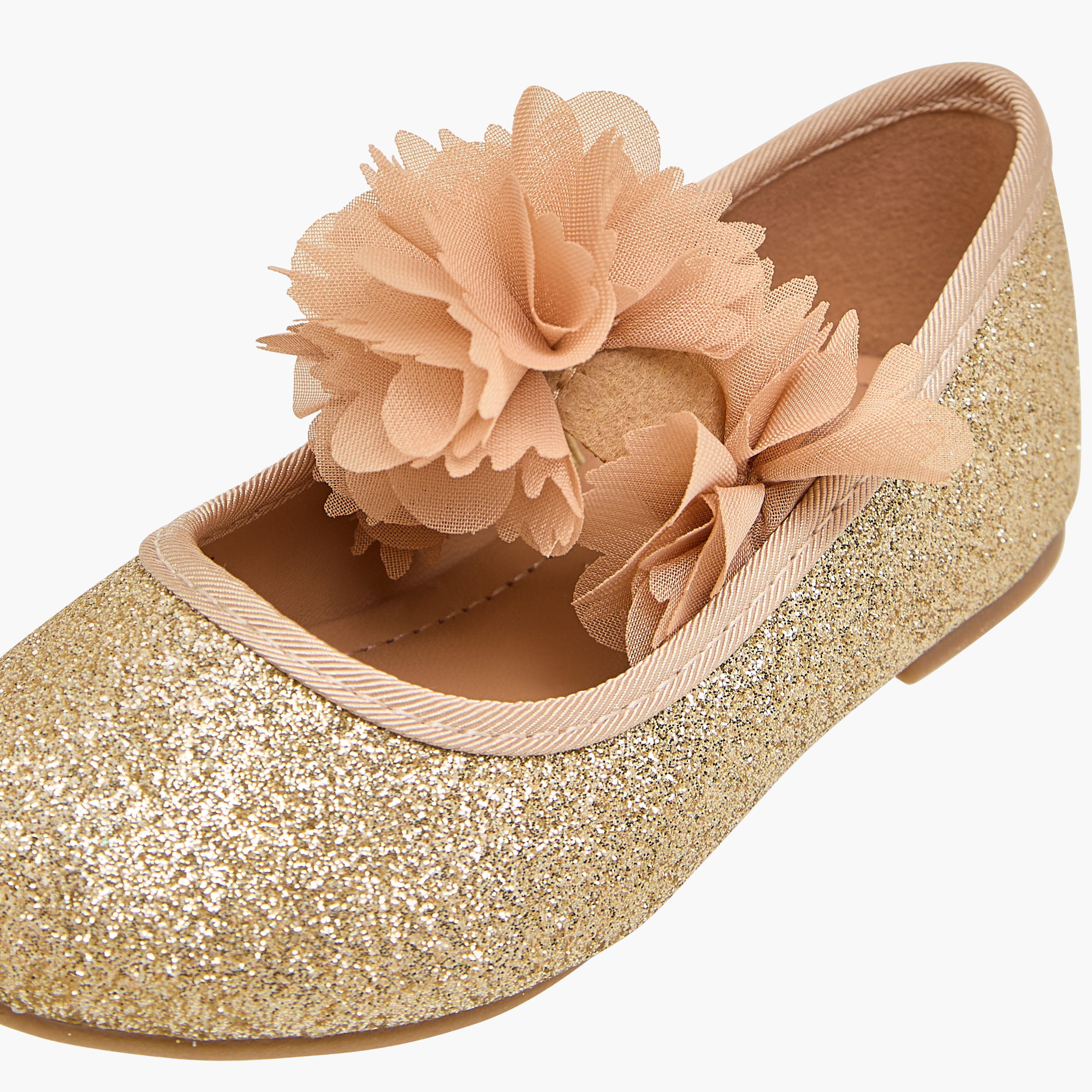 Flora Bella Embellished Ballerina Shoes with Elasticated Strap-girls-shoes-maryjanes-image-6