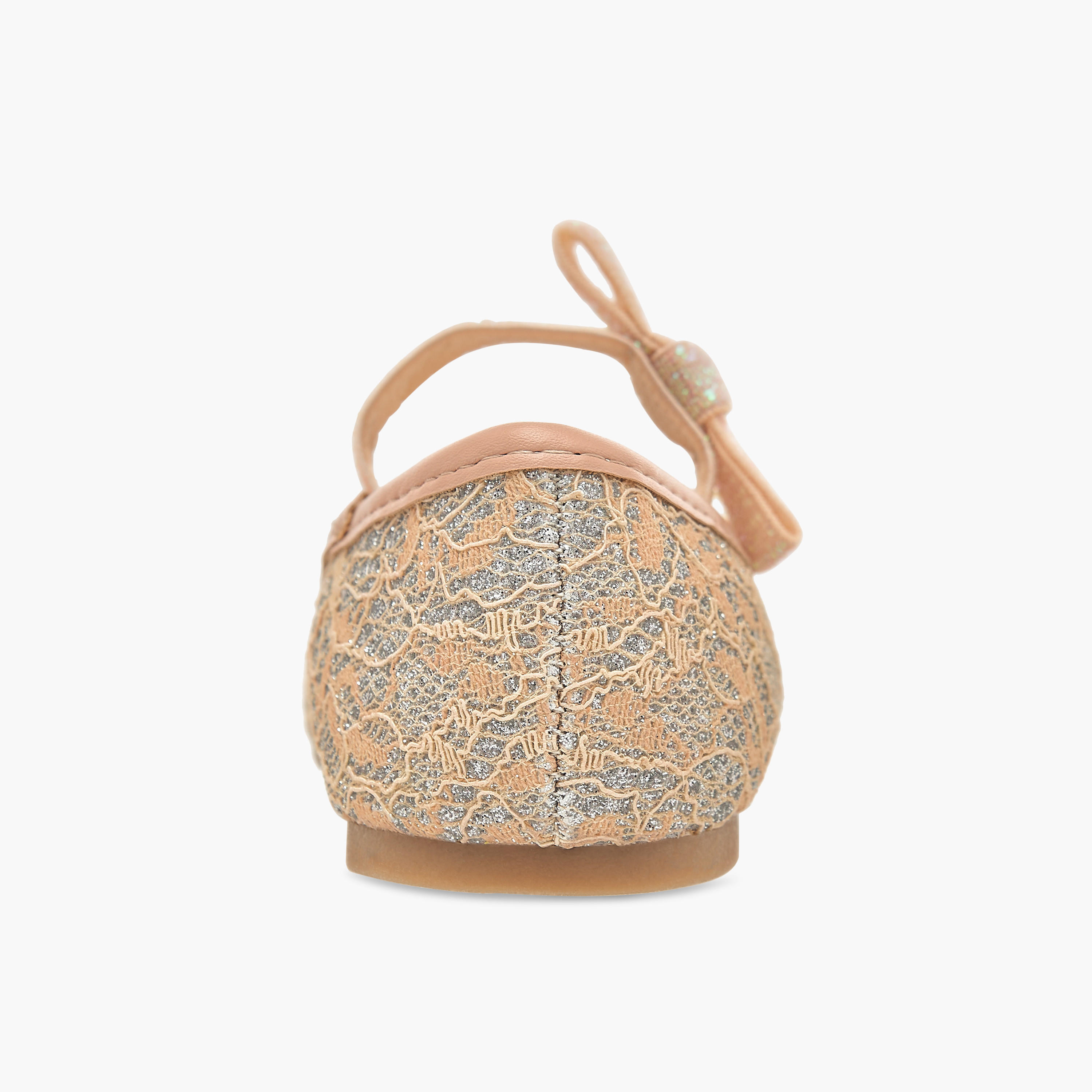 Flora Bella Textured Ballerina Shoes with Elasticated Strap-girls-shoes-ballerinas-image-5