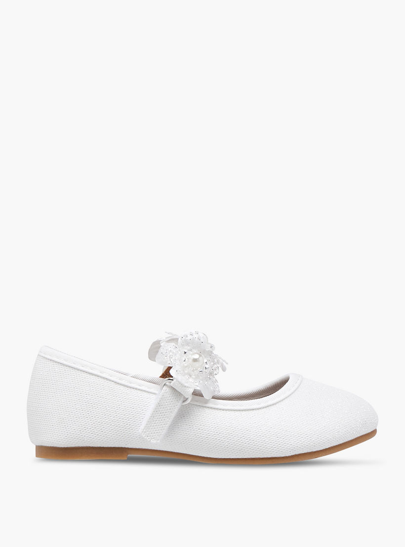Flora Bella Floral Applique Ballerina Shoes with Hook and Loop Closure-girls-shoes-ballerinas-image-3