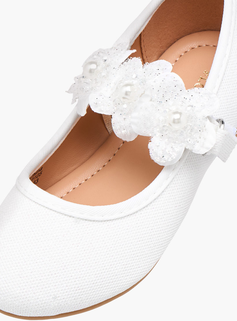 Flora Bella Floral Applique Ballerina Shoes with Hook and Loop Closure-girls-shoes-ballerinas-image-6