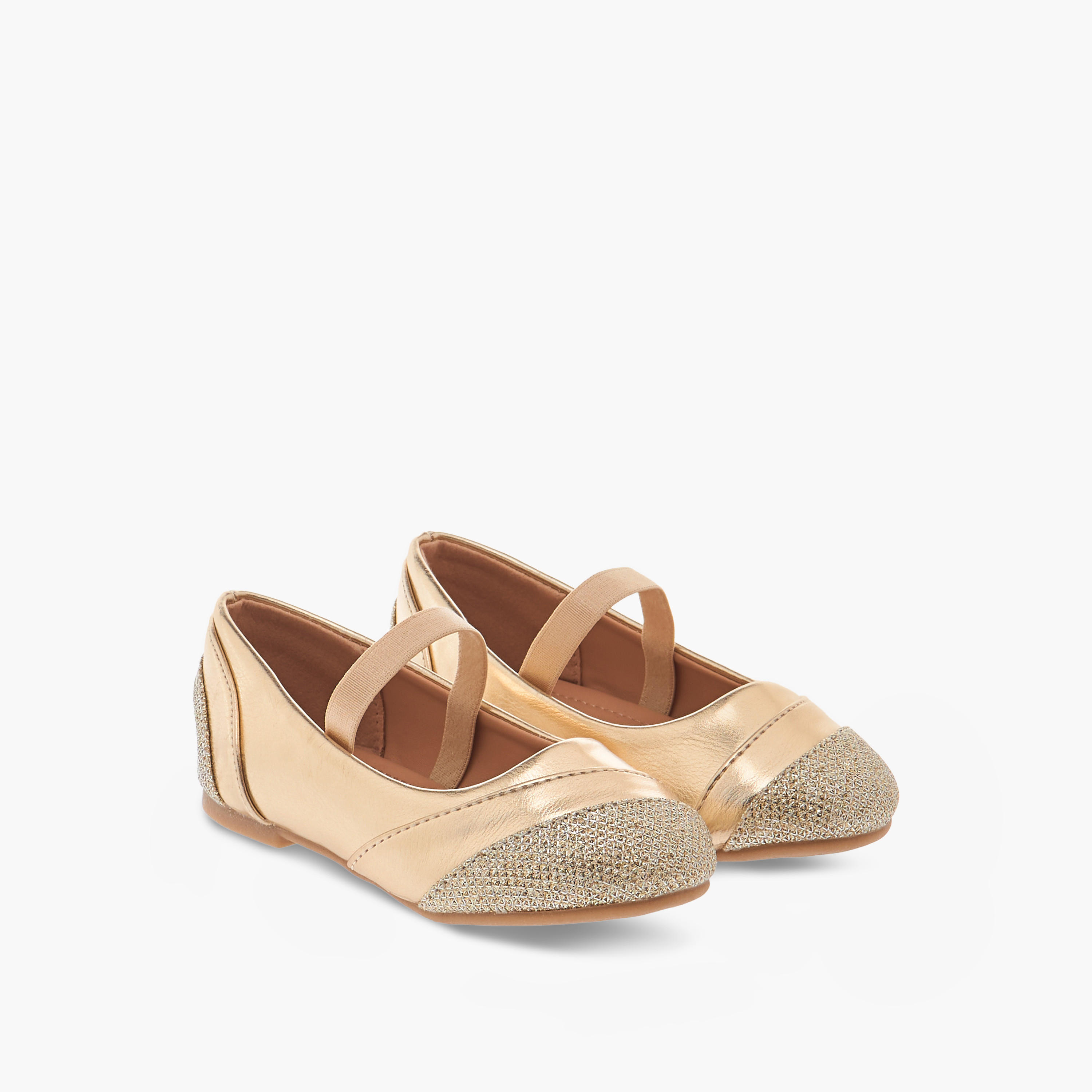 حذاء باليرينا بارز الملمس بحزام مطاطي من فلورا بيلا-girls-shoes-ballerinas-image-1