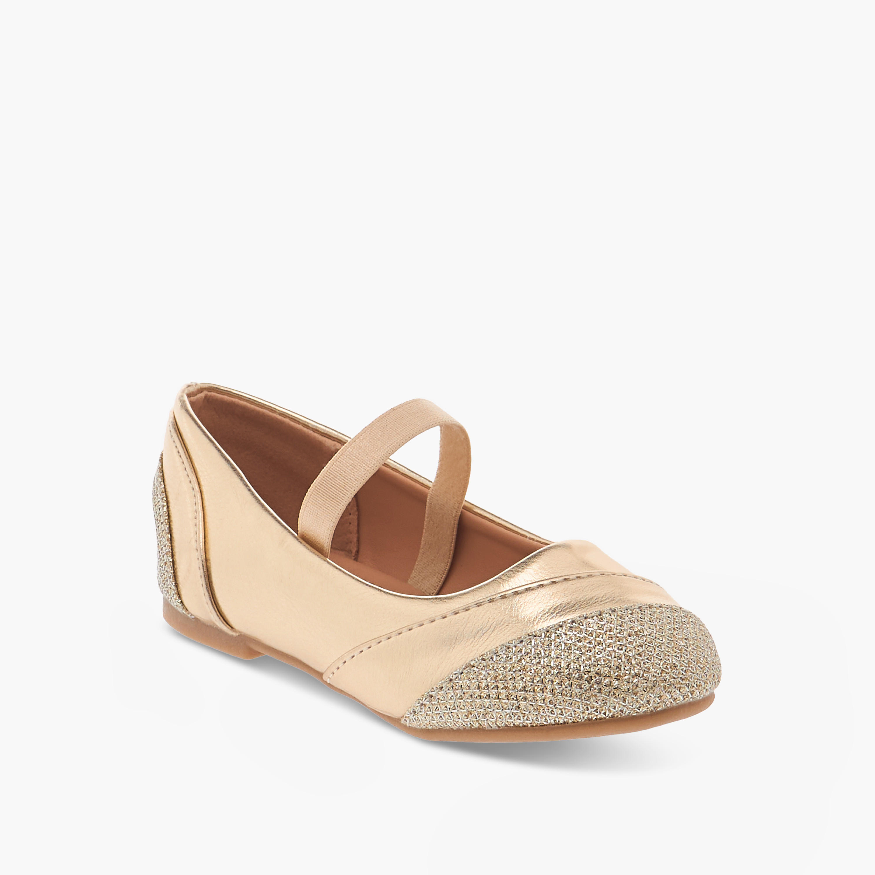 حذاء باليرينا بارز الملمس بحزام مطاطي من فلورا بيلا-girls-shoes-ballerinas-image-2