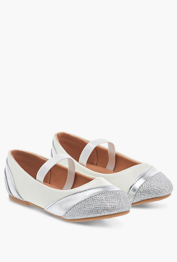 Flora Bella Textured Ballerina Shoes with Elasticated Strap-girls-shoes-ballerinas-image-1