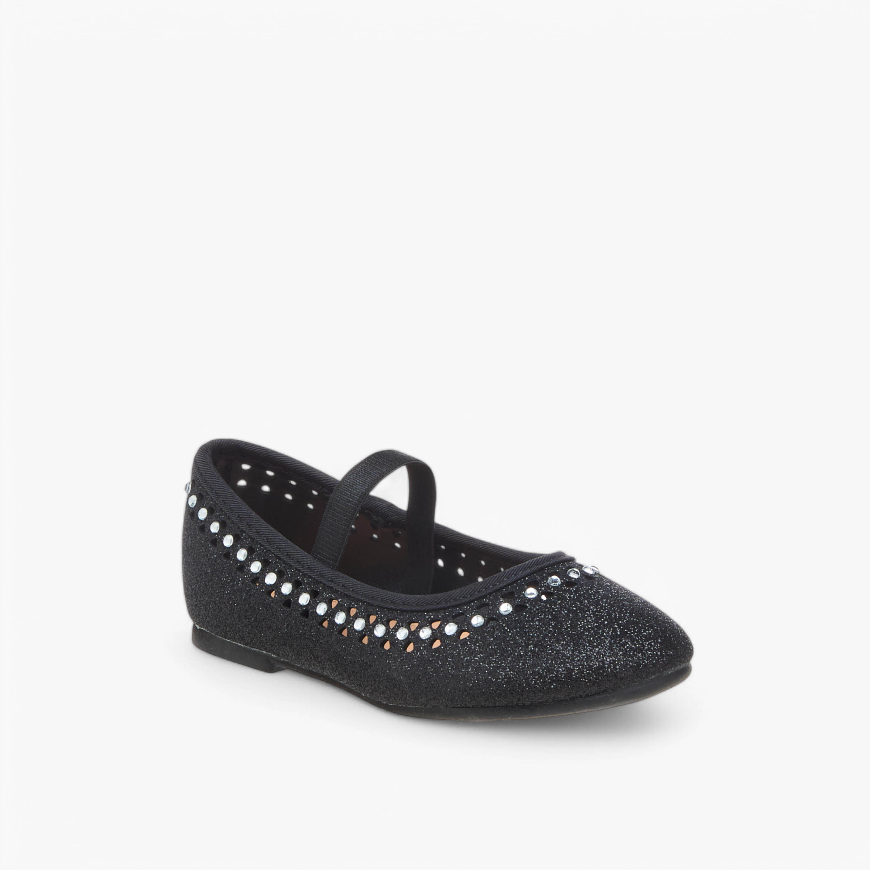 Flora Bella Embellished Ballerina Shoes with Elastic Closure-girls-shoes-ballerinas-image-2