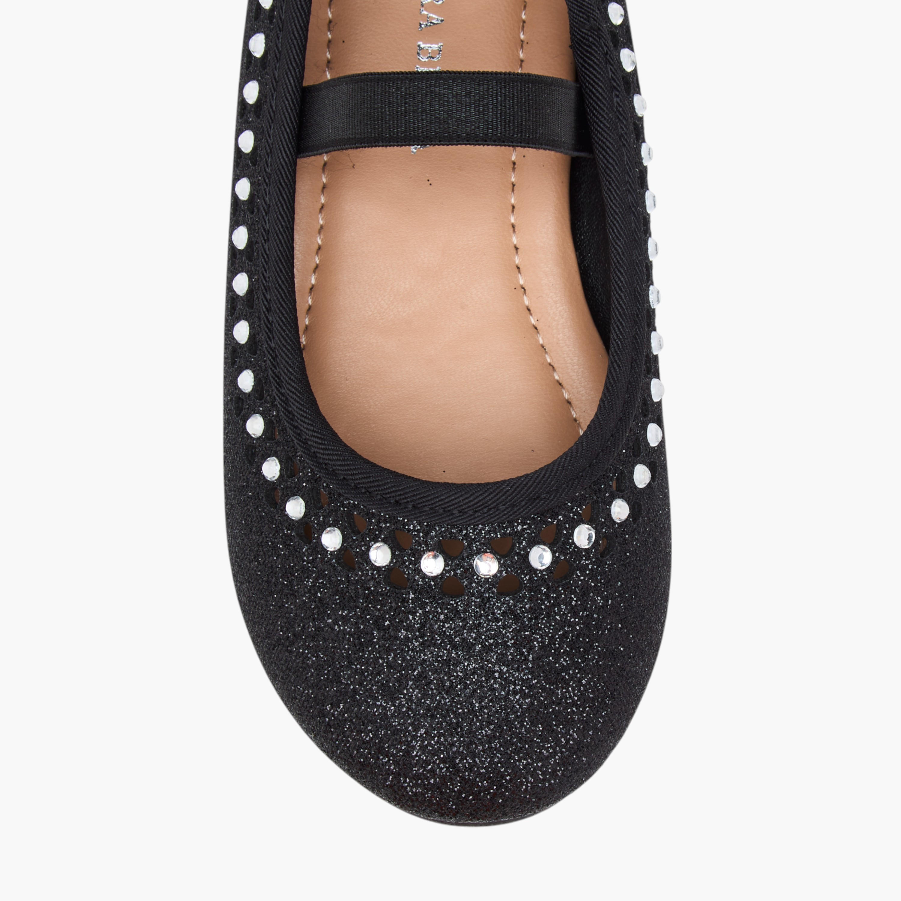 Flora Bella Embellished Ballerina Shoes with Elastic Closure-girls-shoes-ballerinas-image-4