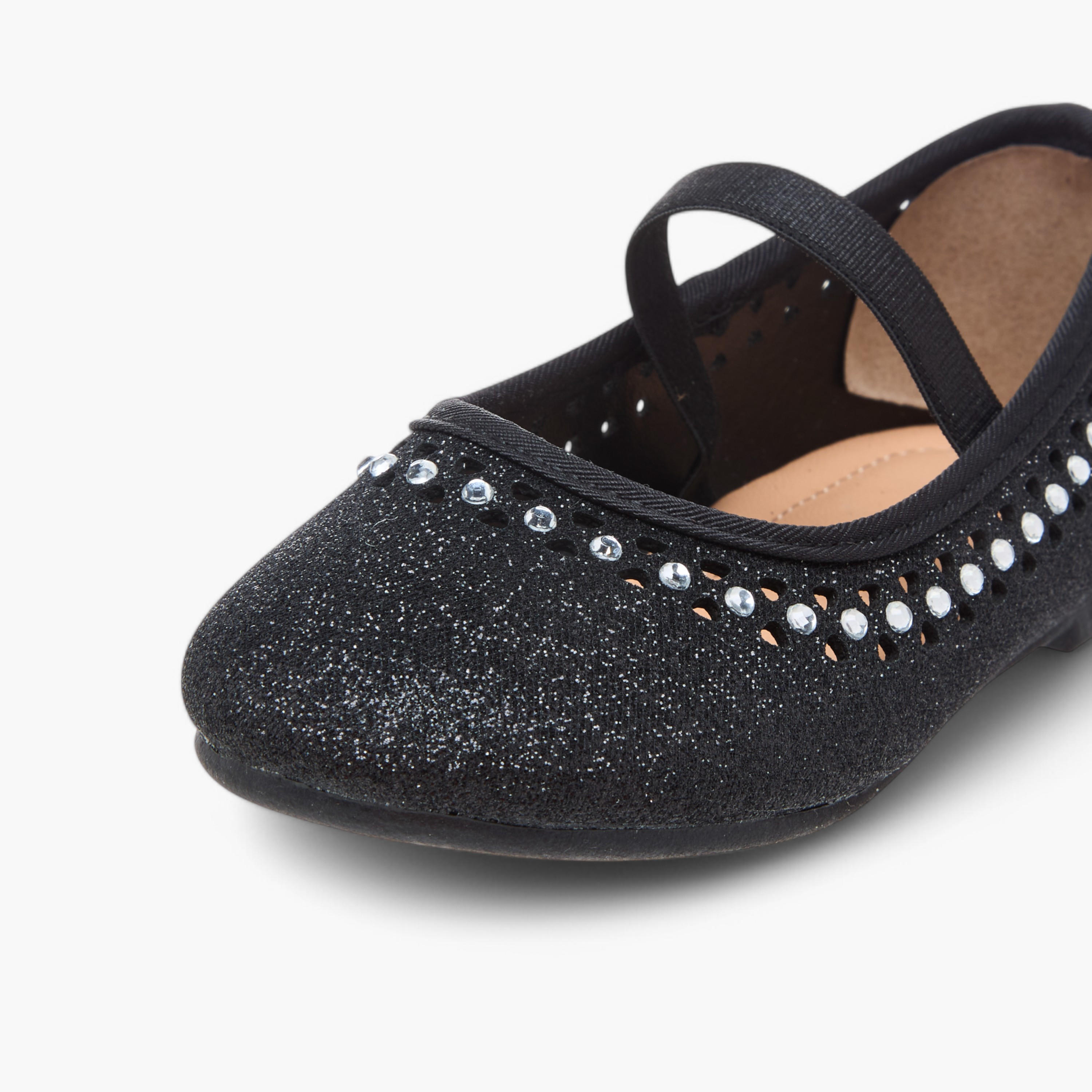 Flora Bella Embellished Ballerina Shoes with Elastic Closure-girls-shoes-ballerinas-image-6