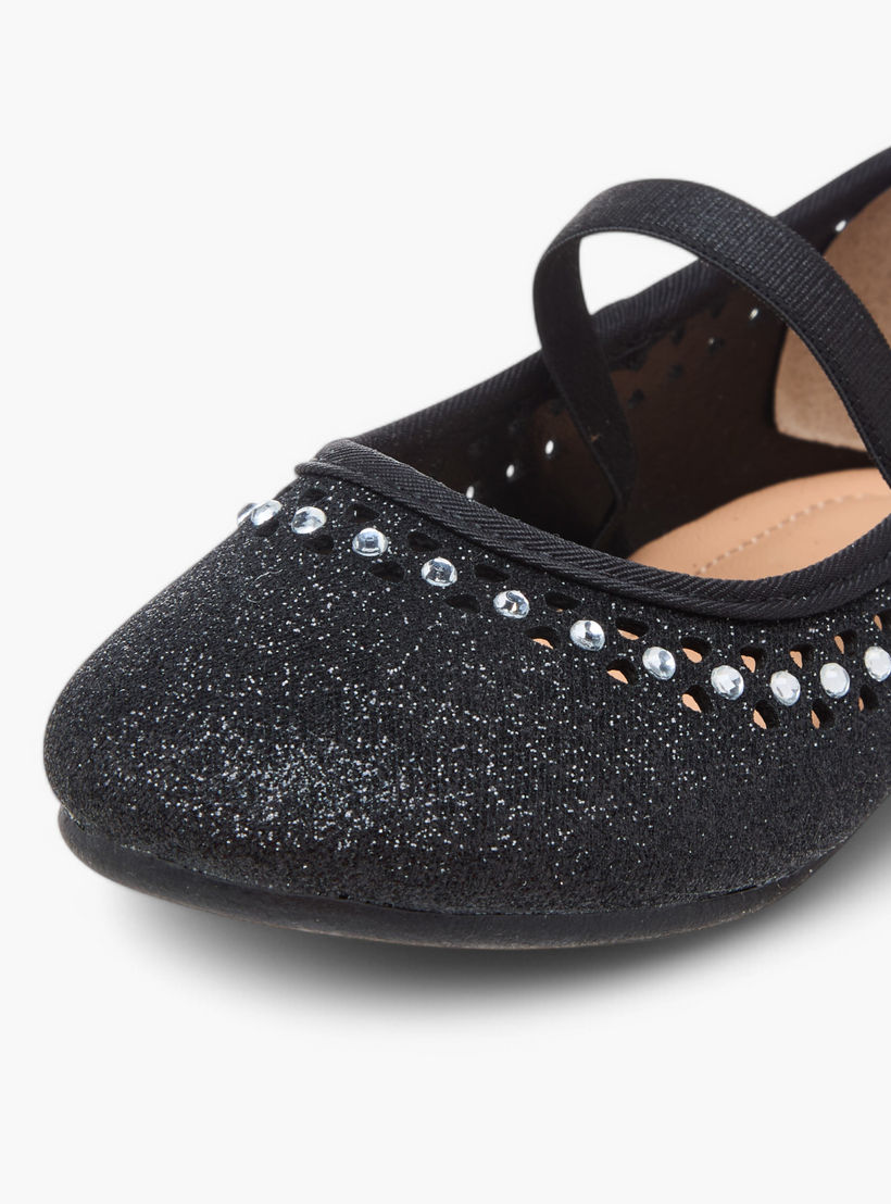 Flora Bella Embellished Ballerina Shoes with Elastic Closure-girls-shoes-ballerinas-image-6