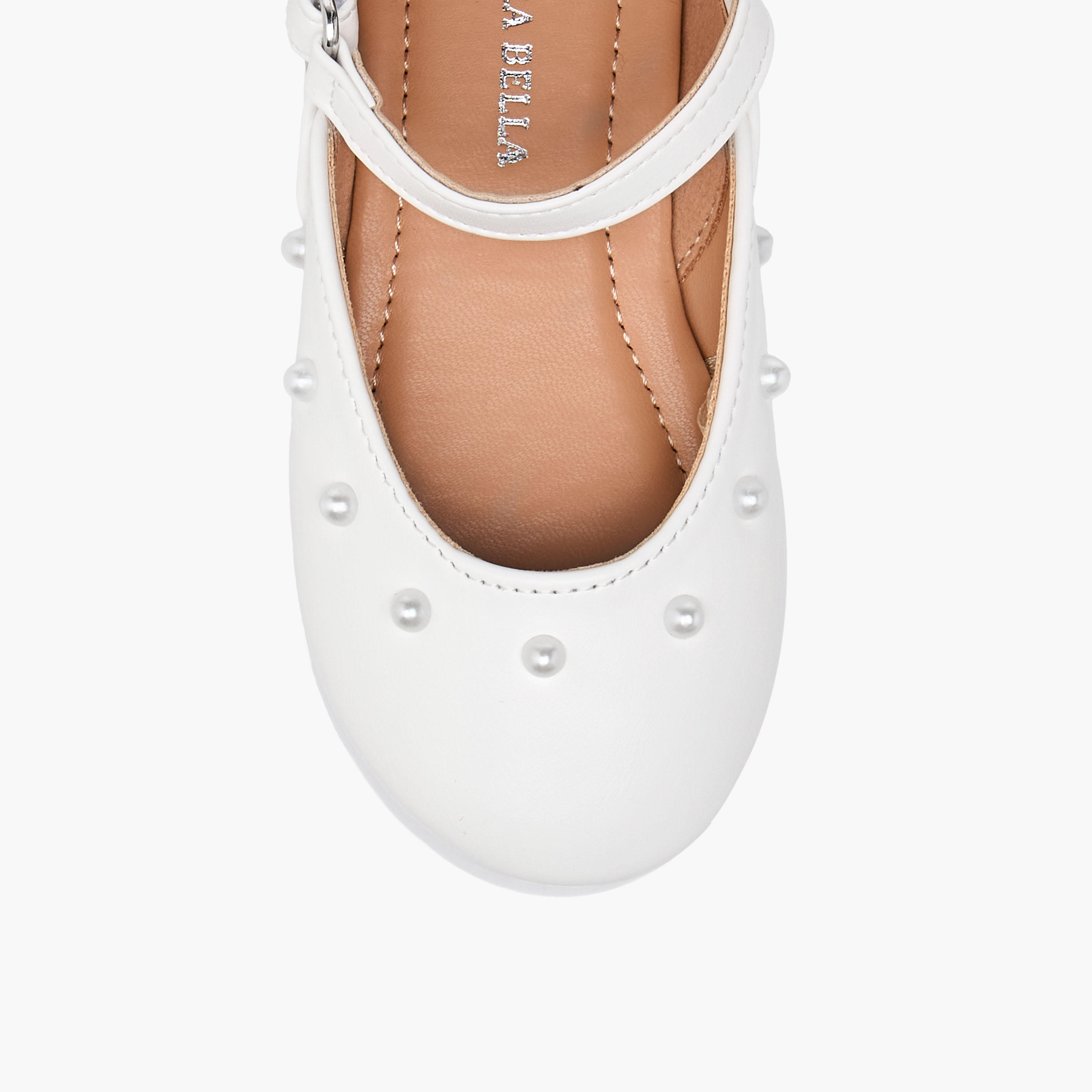 Flora Bella Embellished Ballerina Shoes with Hook and Loop Closure-girls-shoes-ballerinas-image-4