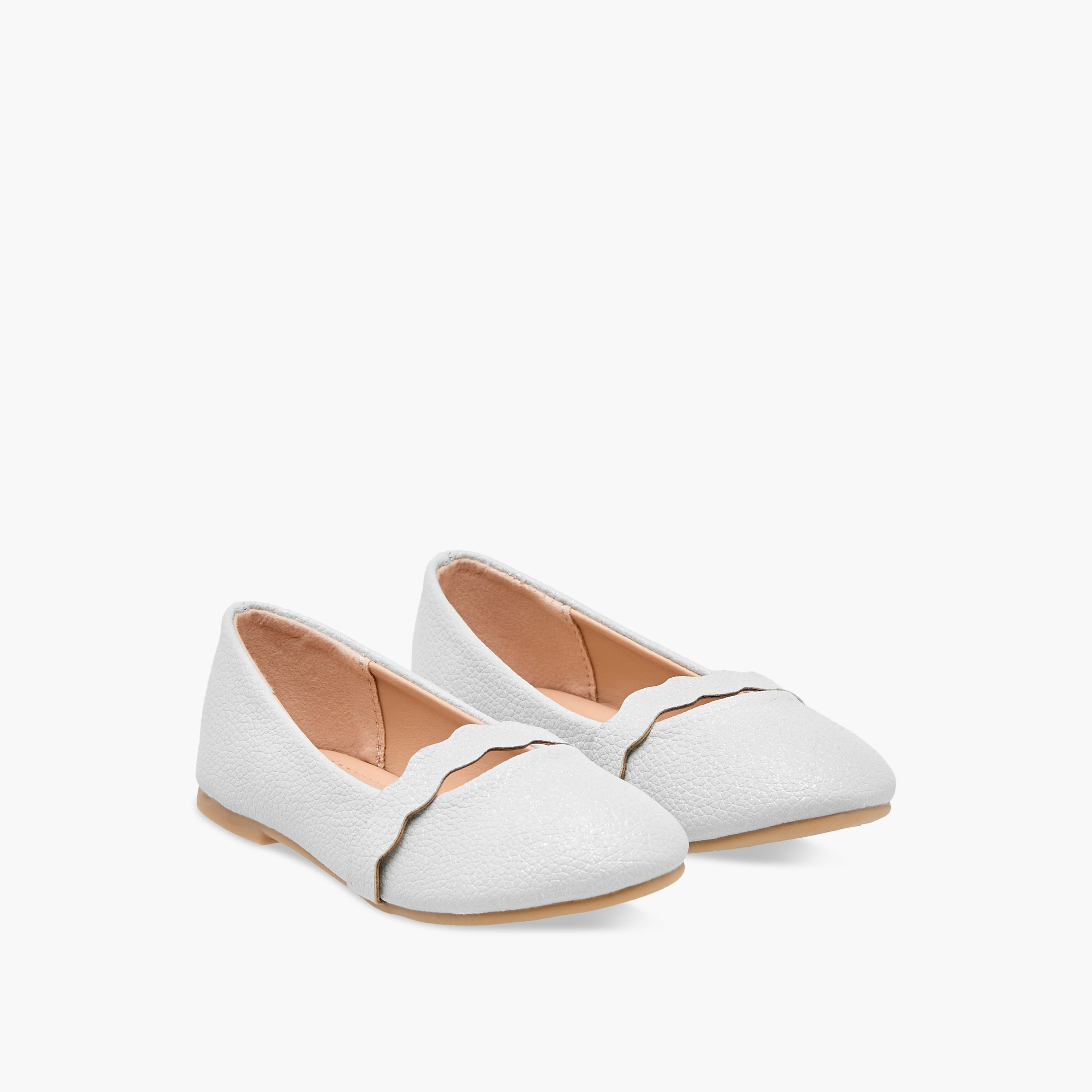 Flora Bella Textured Slip-On Ballerina Shoes-girls-shoes-ballerinas-image-1