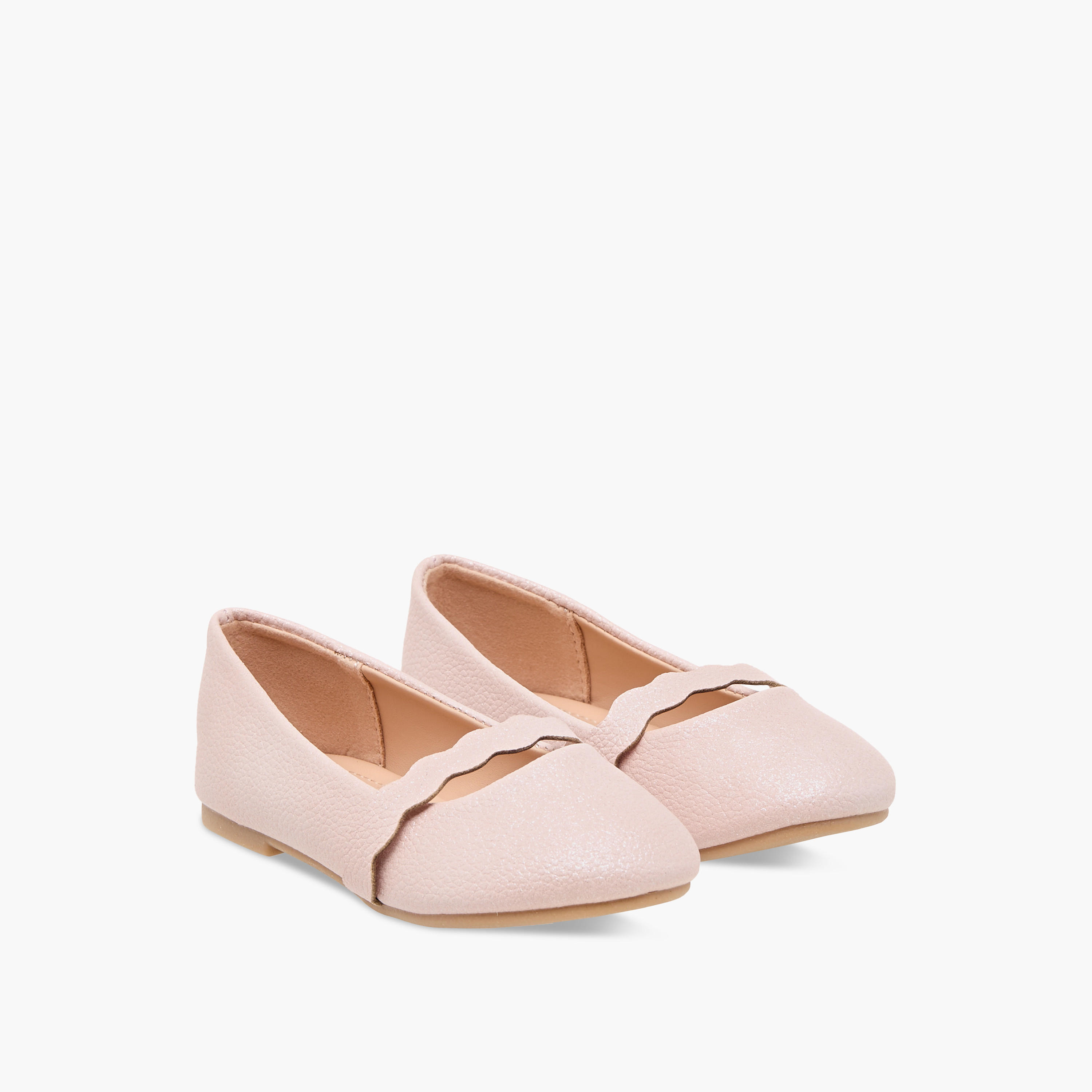 Flora Bella Textured Slip-On Ballerina Shoes-girls-shoes-ballerinas-image-1