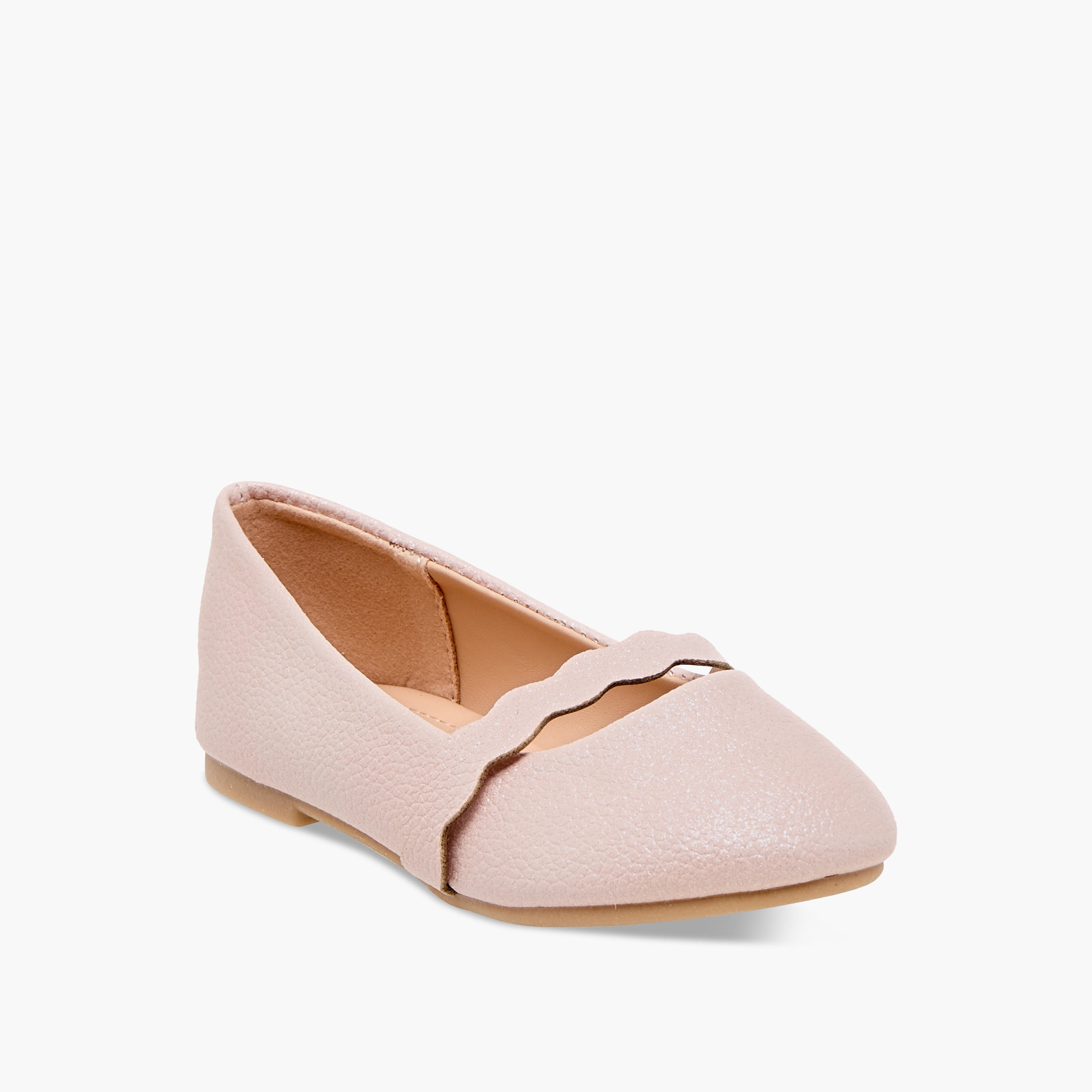 Flora Bella Textured Slip-On Ballerina Shoes-girls-shoes-ballerinas-image-2