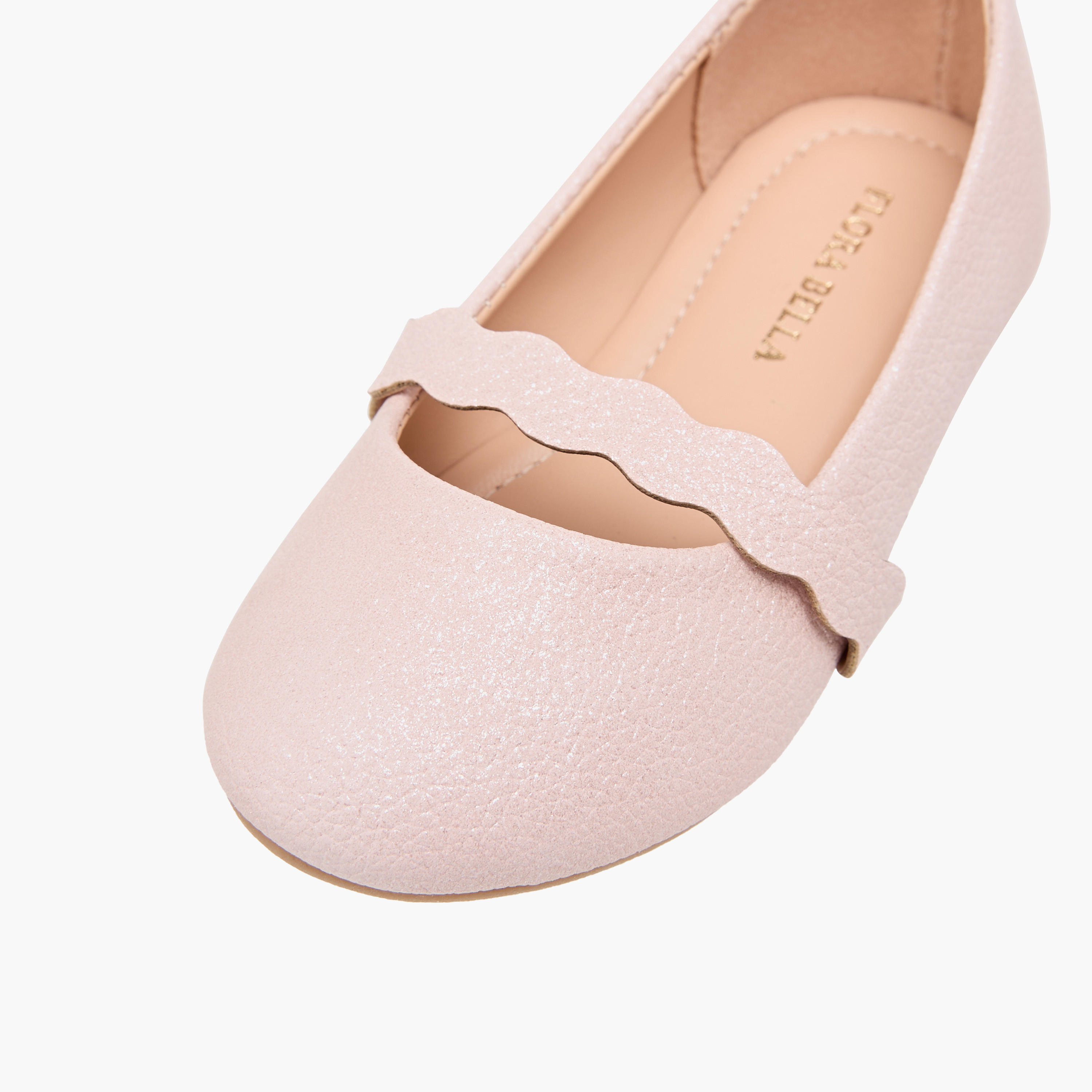 Flora Bella Textured Slip-On Ballerina Shoes-girls-shoes-ballerinas-image-6