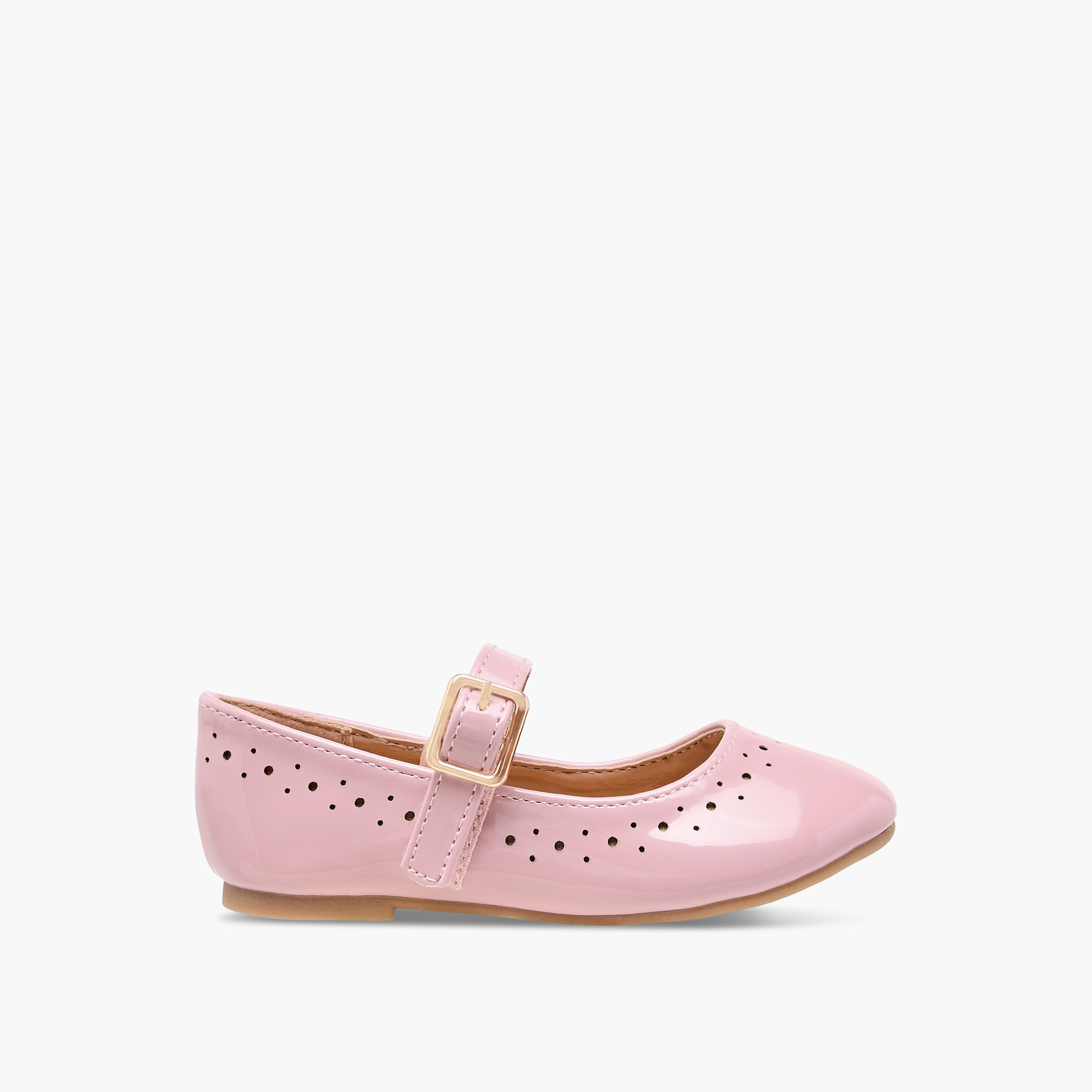 Flora Bella Cutout Detail Ballerina Shoes with Buckle Closure-girls-shoes-maryjanes-image-3