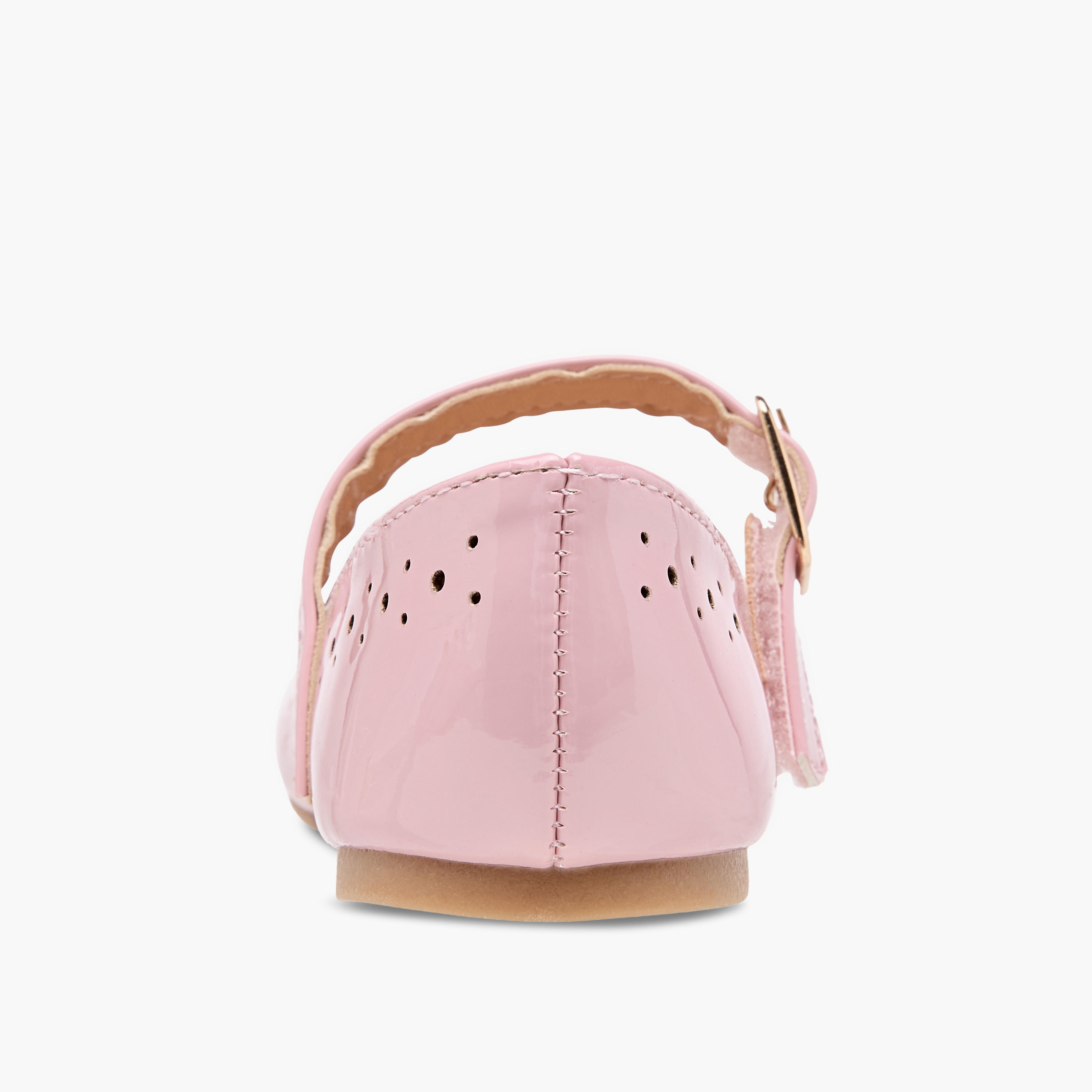 Flora Bella Cutout Detail Ballerina Shoes with Buckle Closure-girls-shoes-maryjanes-image-5