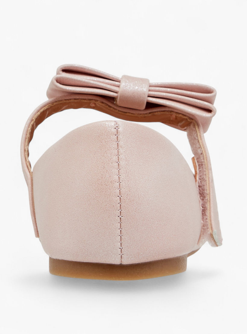 Flora Bella Bow Accent Ballerina Shoes with Hook and Loop Closure-girls-shoes-maryjanes-image-5