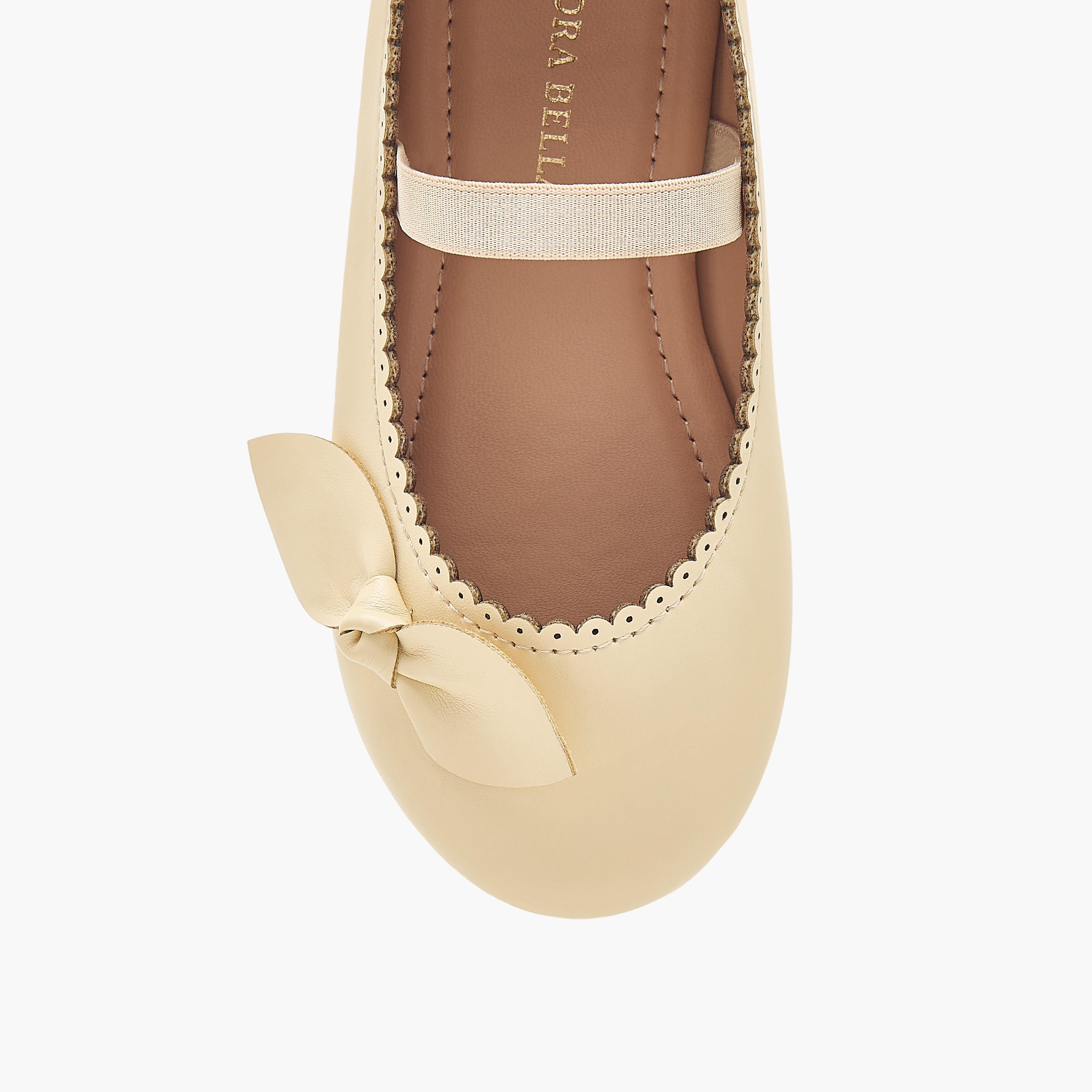 Flora Bella Textured Ballerina Shoes with Elastic and Bow Detail-girls-shoes-ballerinas-image-4