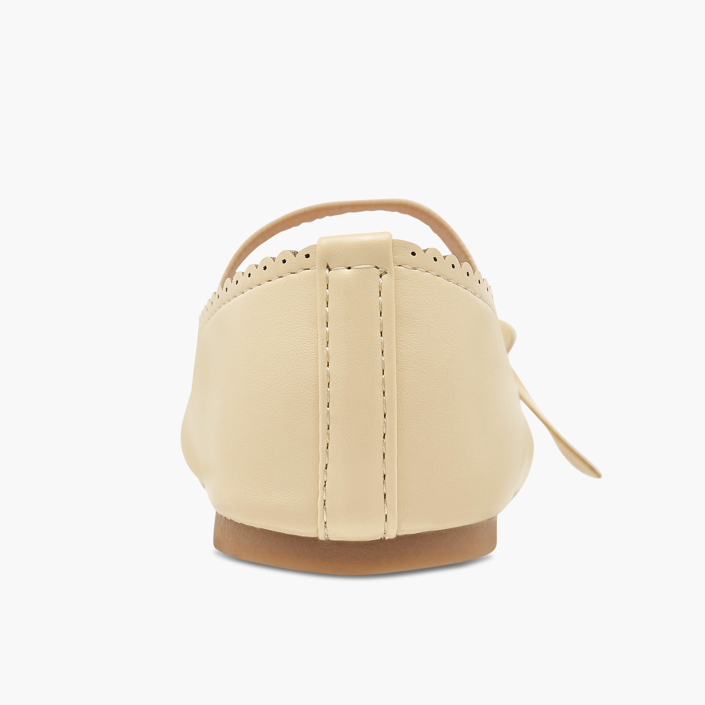Flora Bella Textured Ballerina Shoes with Elastic and Bow Detail-girls-shoes-ballerinas-image-5