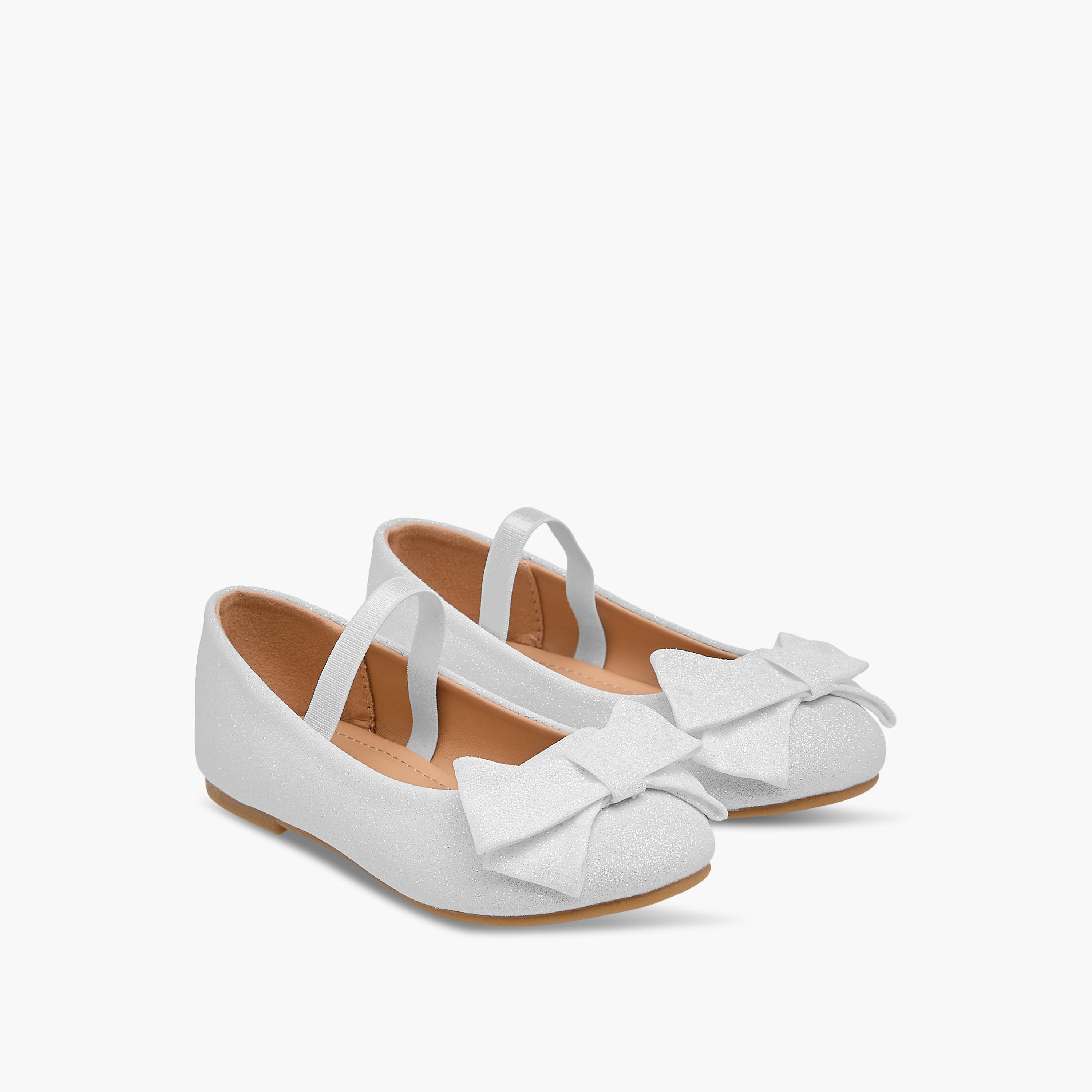 حذاء باليرينا بزينة فيونكة مع حزام مطاطي من فلورا بيلا-girls-shoes-ballerinas-image-1