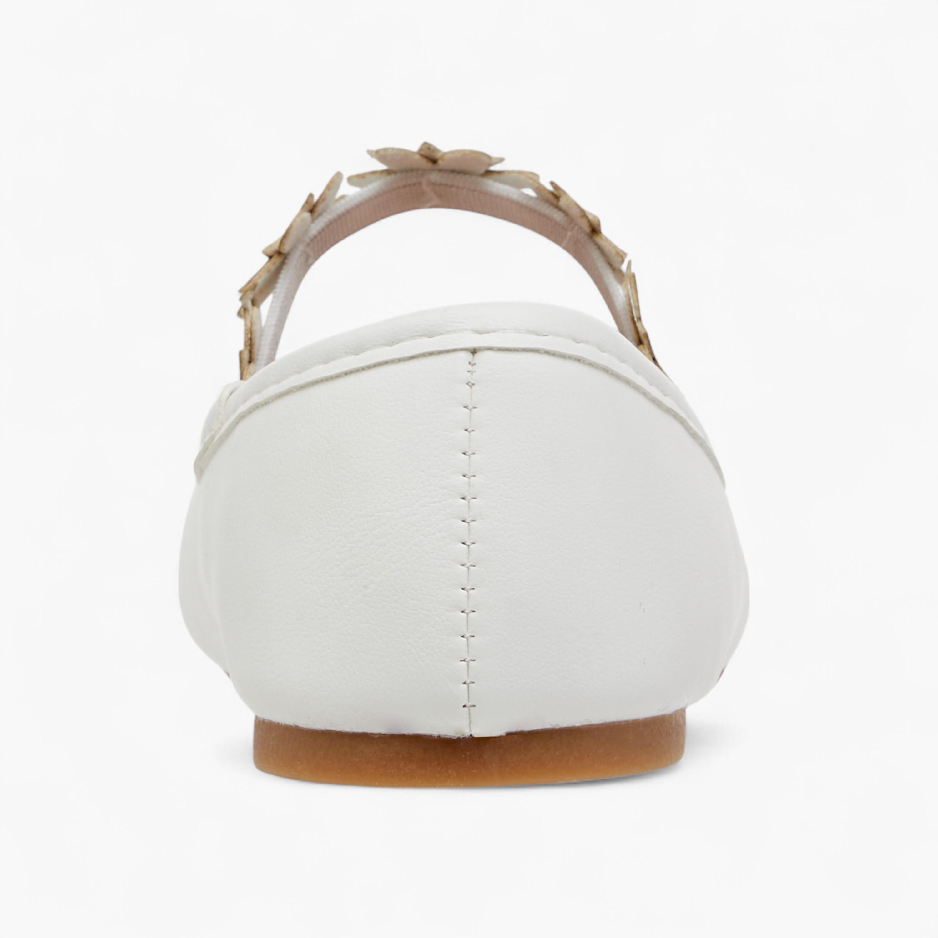 Flora Bella Floral Accent Ballerina Shoes with Elasticated Strap-girls-shoes-ballerinas-image-5