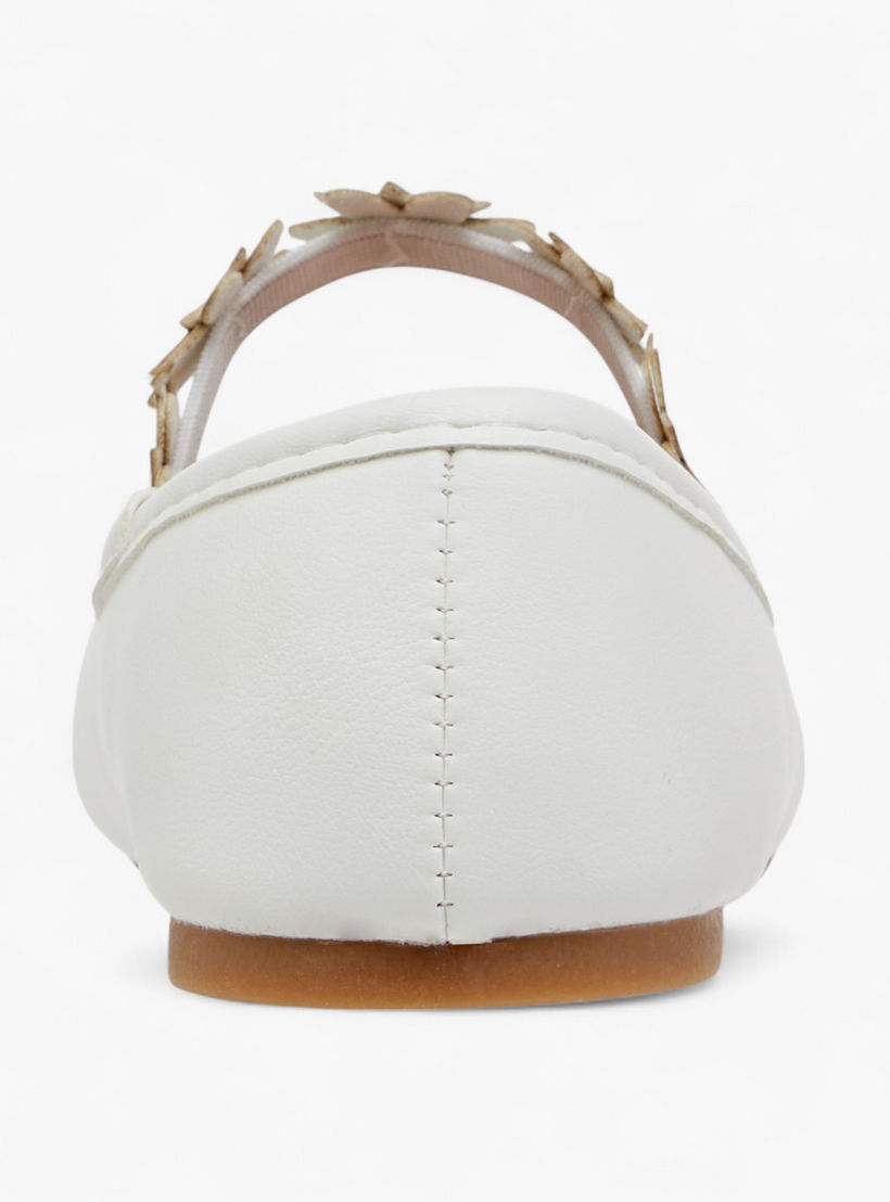 Flora Bella Floral Accent Ballerina Shoes with Elasticated Strap-girls-shoes-ballerinas-image-5