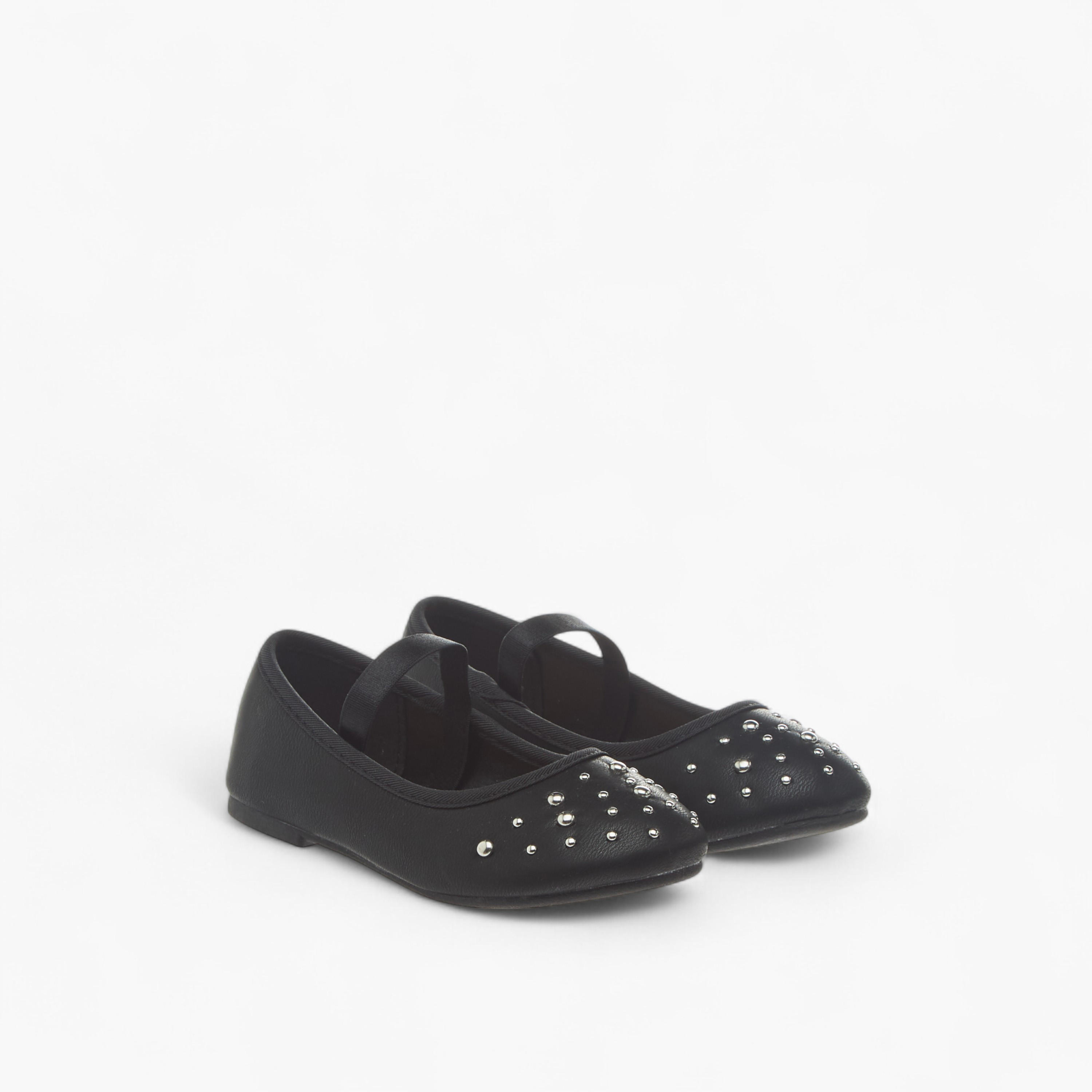 Flora Bella Embellished Ballerina Shoes with Elasticated Strap-girls-shoes-ballerinas-image-1