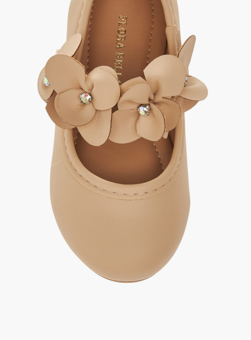 Flora Bella Floral Applique Ballerina Shoes with Hook and Loop Closure-girls-shoes-maryjanes-image-4