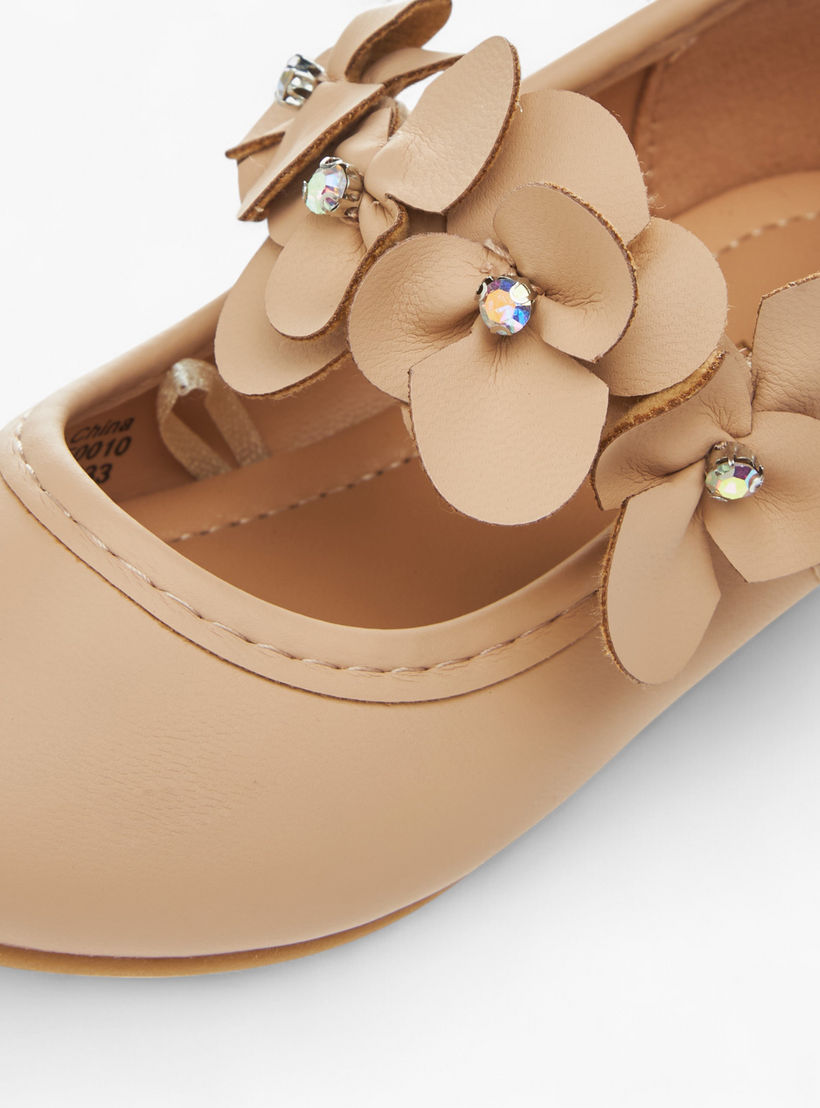 Flora Bella Floral Applique Ballerina Shoes with Hook and Loop Closure-girls-shoes-maryjanes-image-6