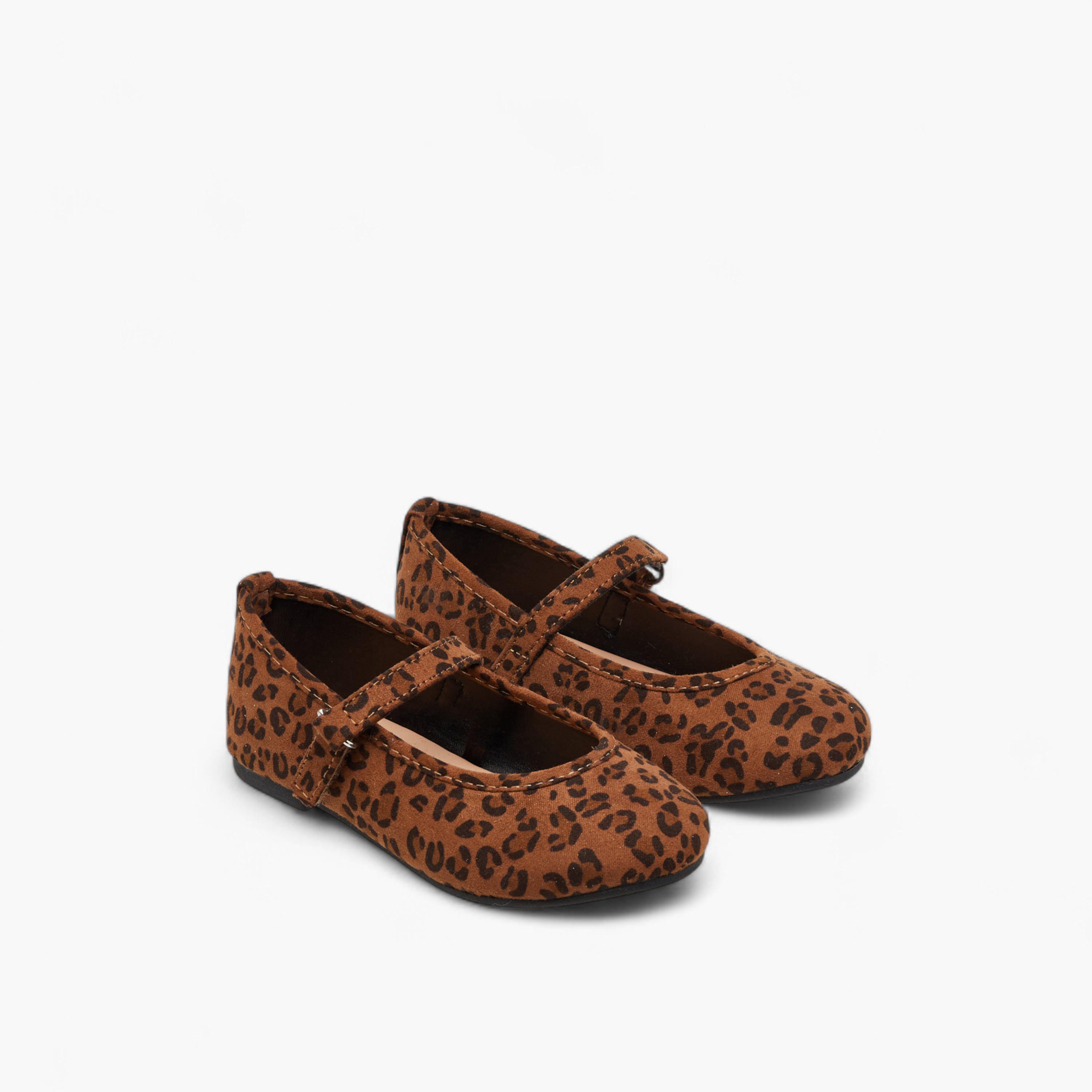 Flora Bella Solid Ballerina Shoes with Hook and Loop Closure-girls-shoes-maryjanes-image-1