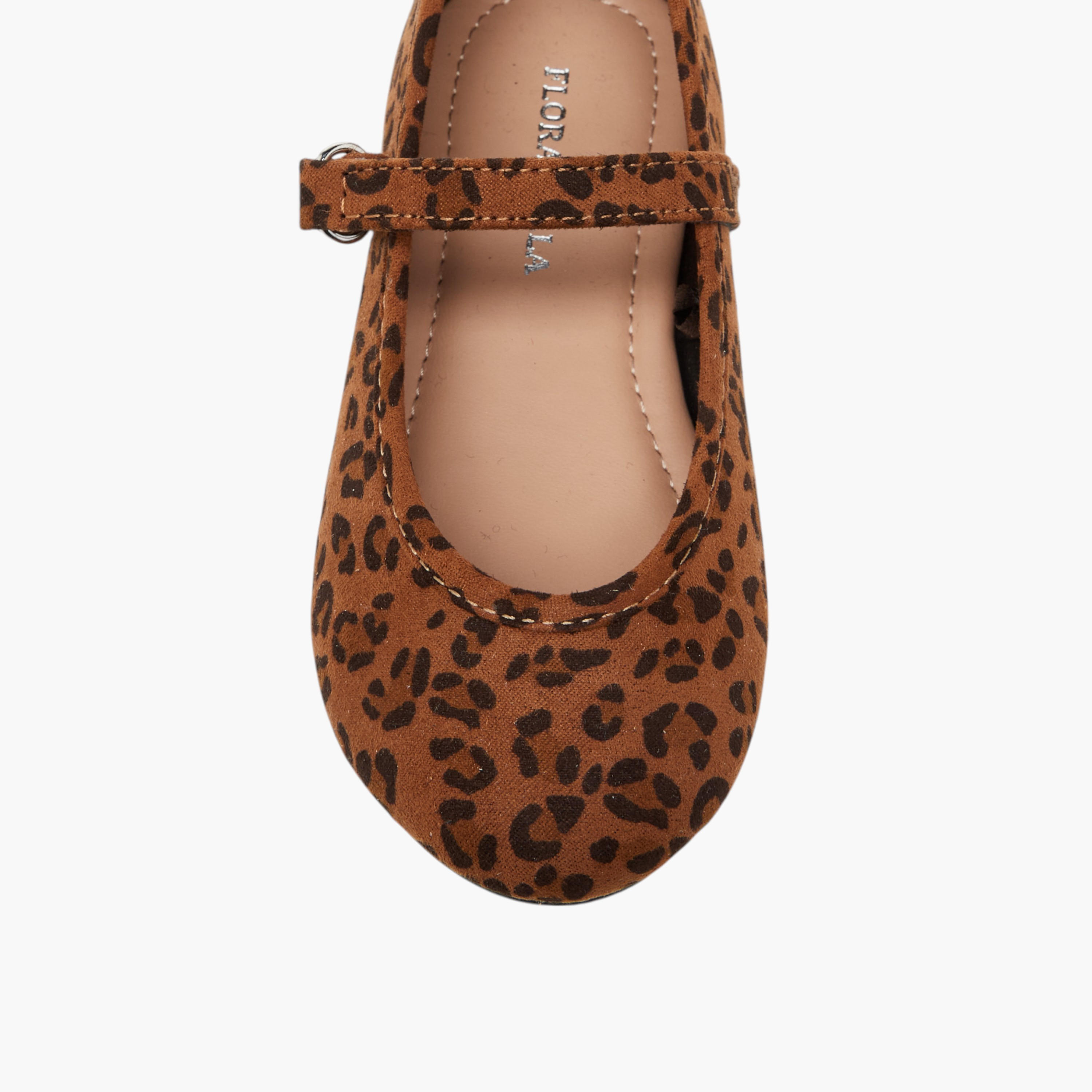 Flora Bella Solid Ballerina Shoes with Hook and Loop Closure-girls-shoes-maryjanes-image-4
