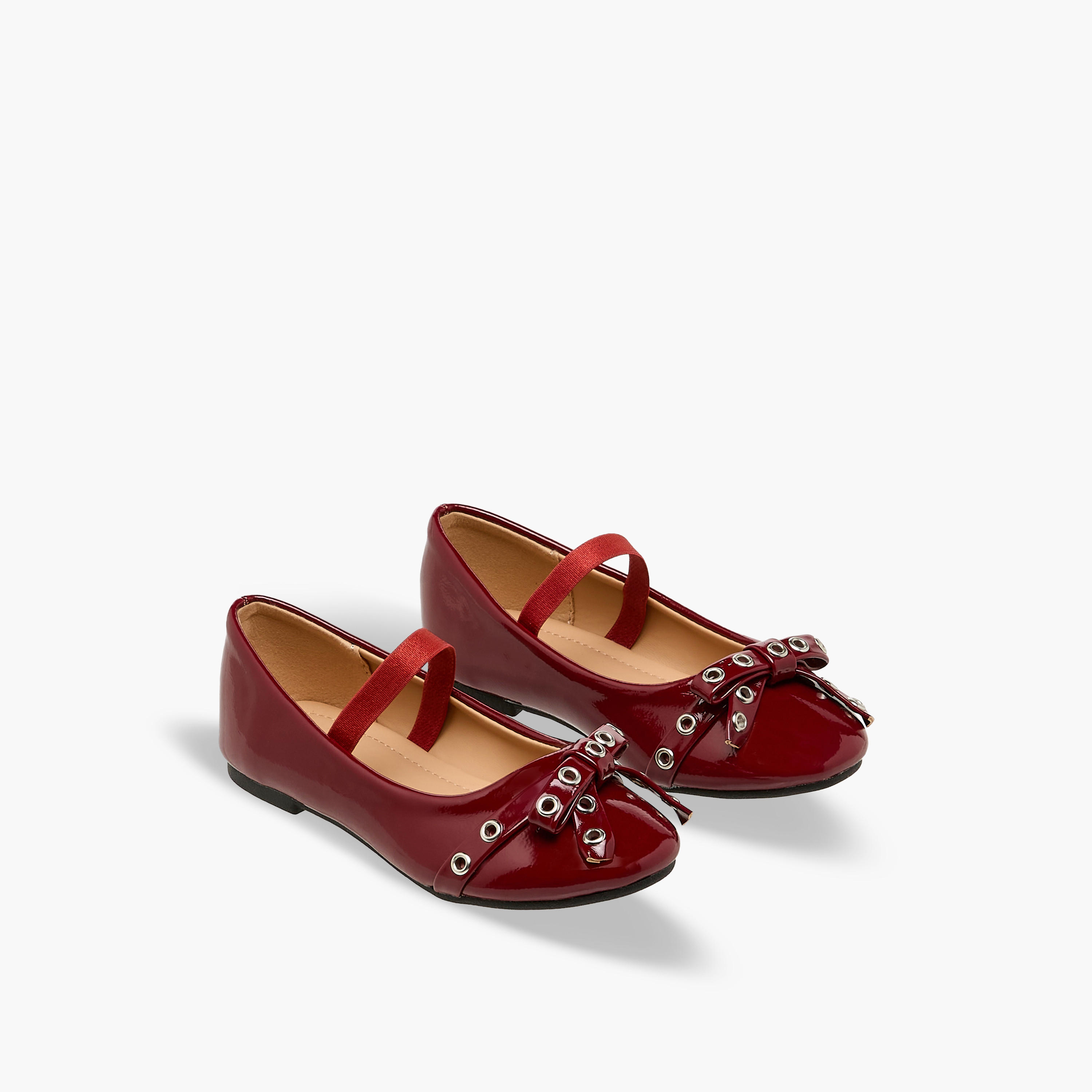Flora Bella Girls Metallic Accent Elasticated Strap Ballerina Shoes-girls-shoes-ballerinas-image-1