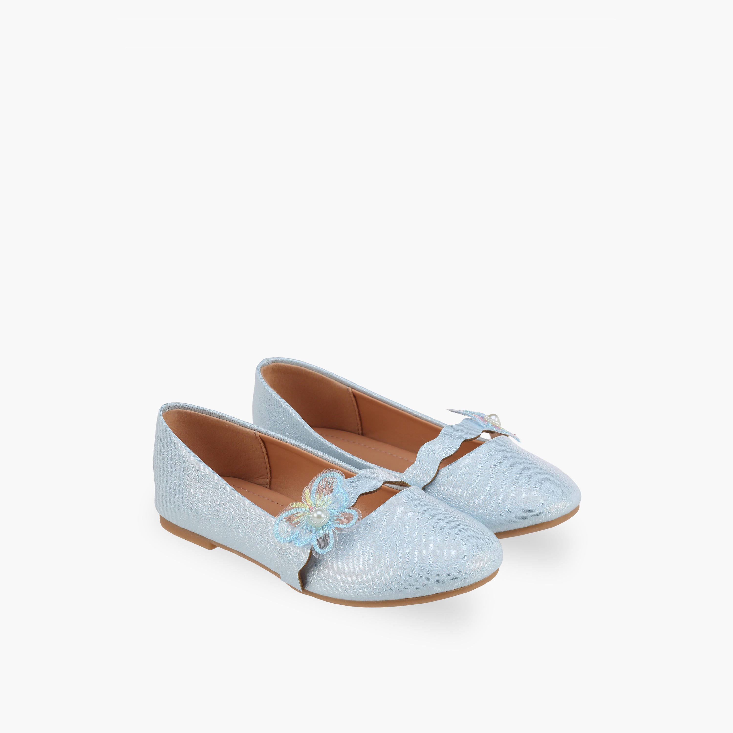 حذاء باليرينا بتزيينات فراشة للبنات من فلورا بيلا-girls-shoes-ballerinas-image-1