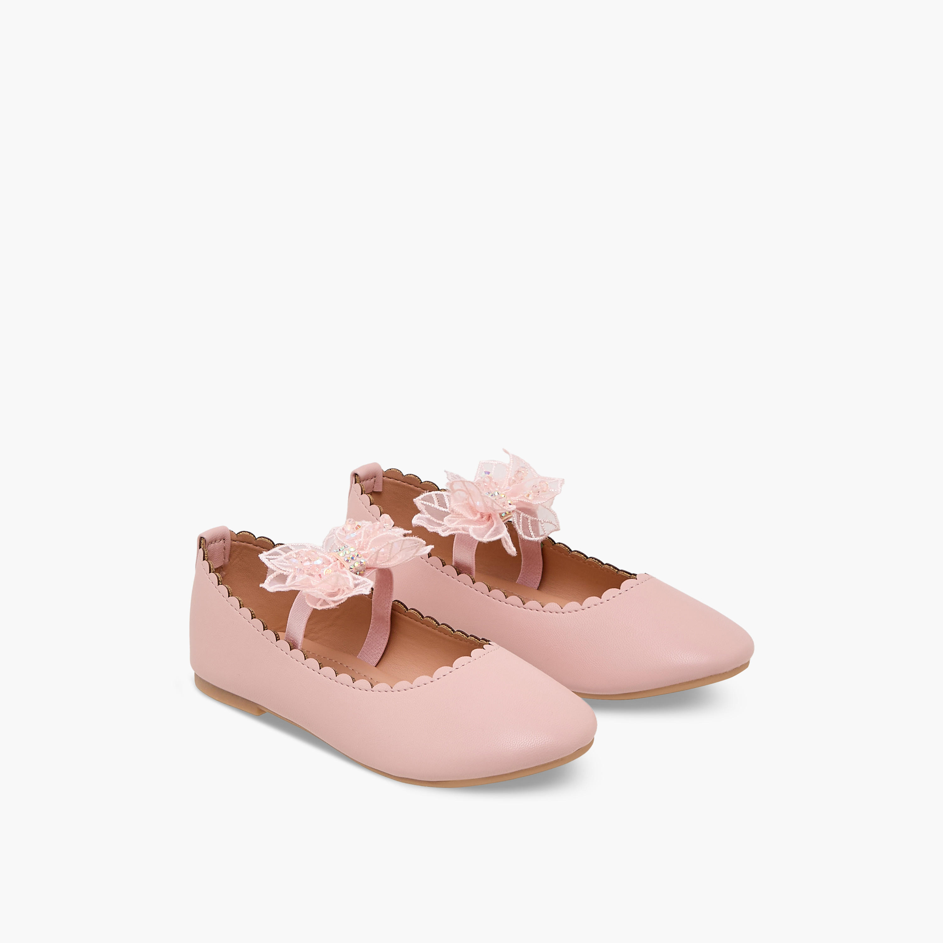 Flora Bella Girls Flower Embellished Ballerina Shoes-girls-shoes-ballerinas-image-1