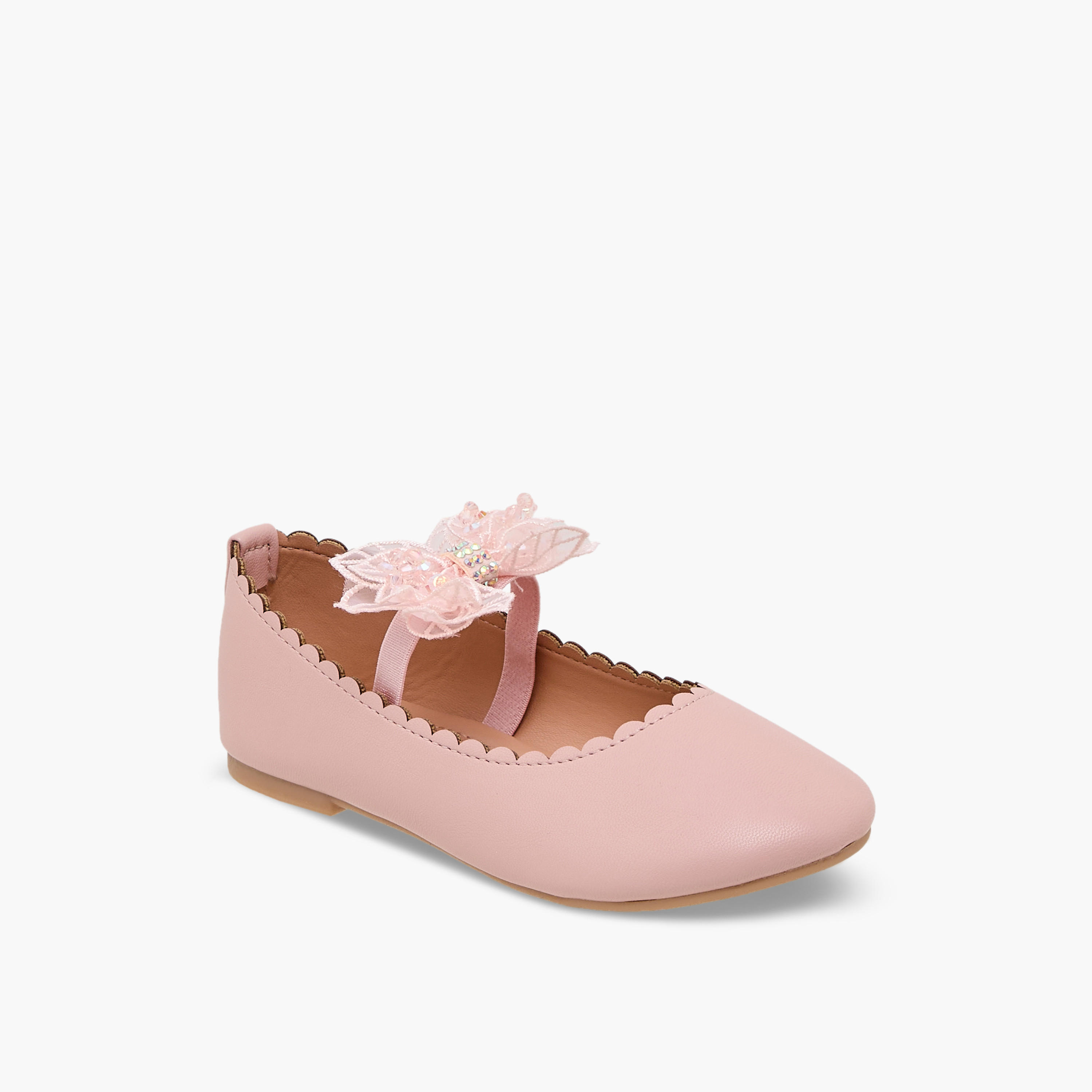 Flora Bella Girls Flower Embellished Ballerina Shoes-girls-shoes-ballerinas-image-2